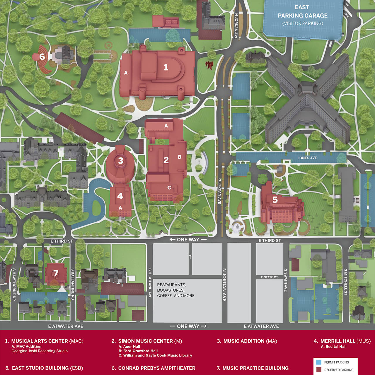 An Aerial View Of Indiana University Bloomington, Showcasing Key Campus Locations. Background