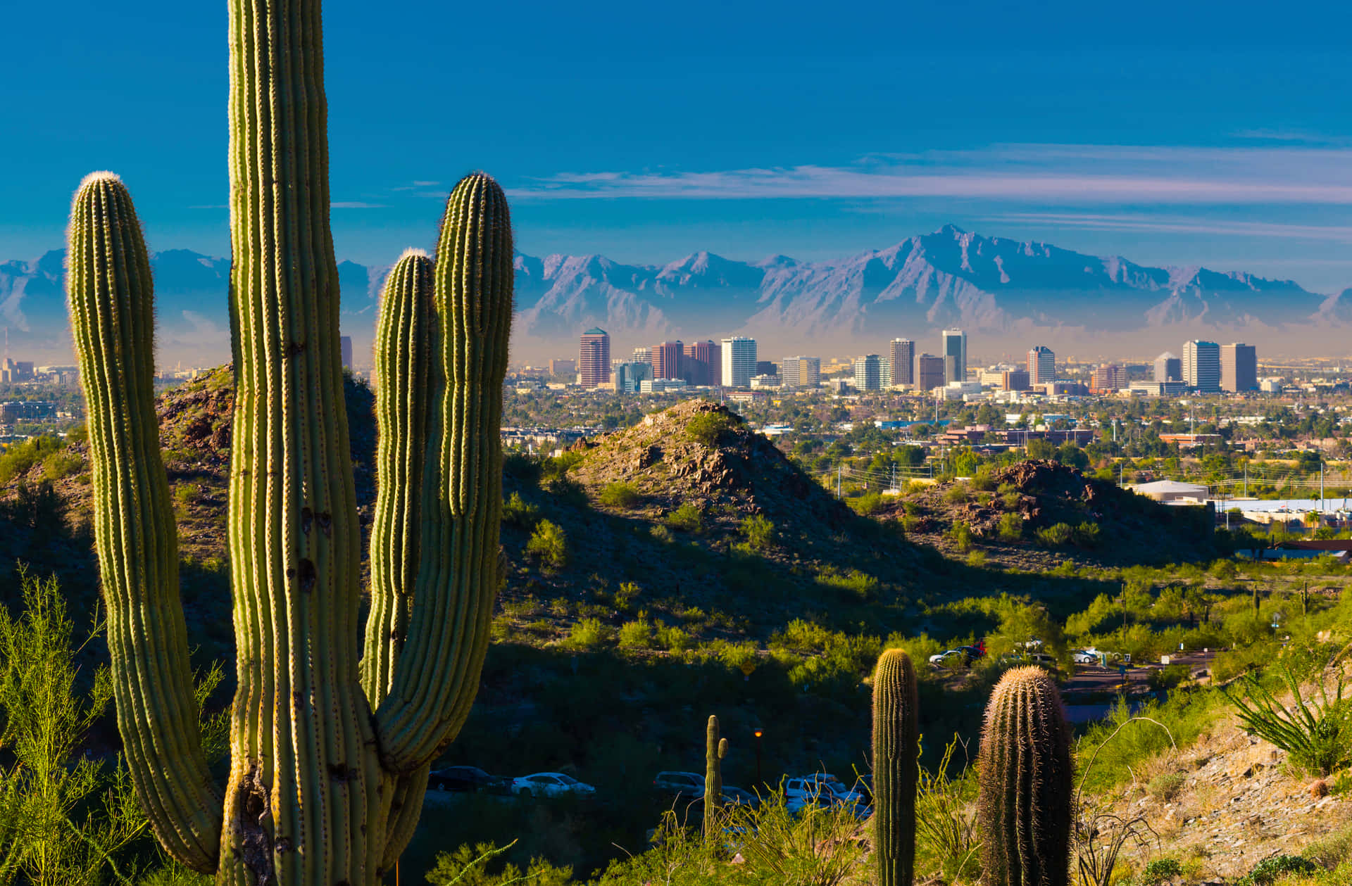 “an Aerial View Of Phoenix, Arizona” Background