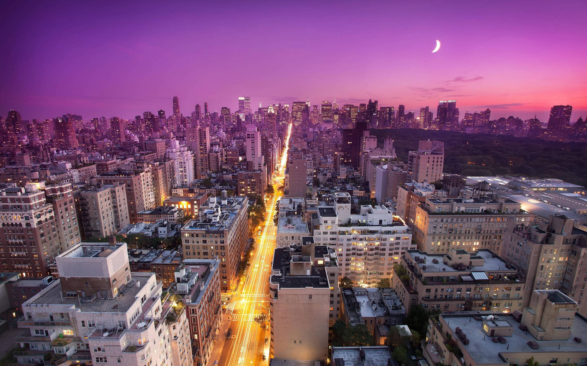 An Aerial View Of The Bustling Streets Of New York City Background