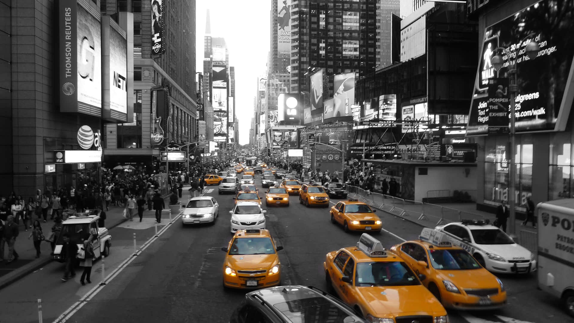 An Aerial View Of Times Square, New York City Background