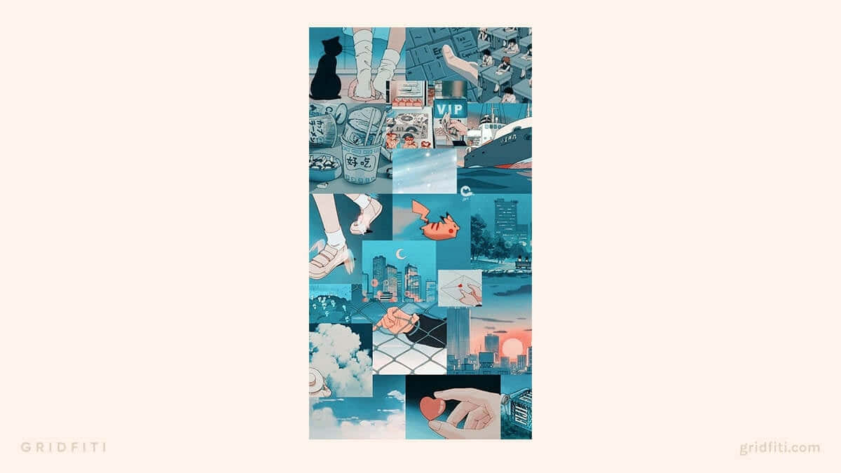An Aesthetic Anime Collage Background
