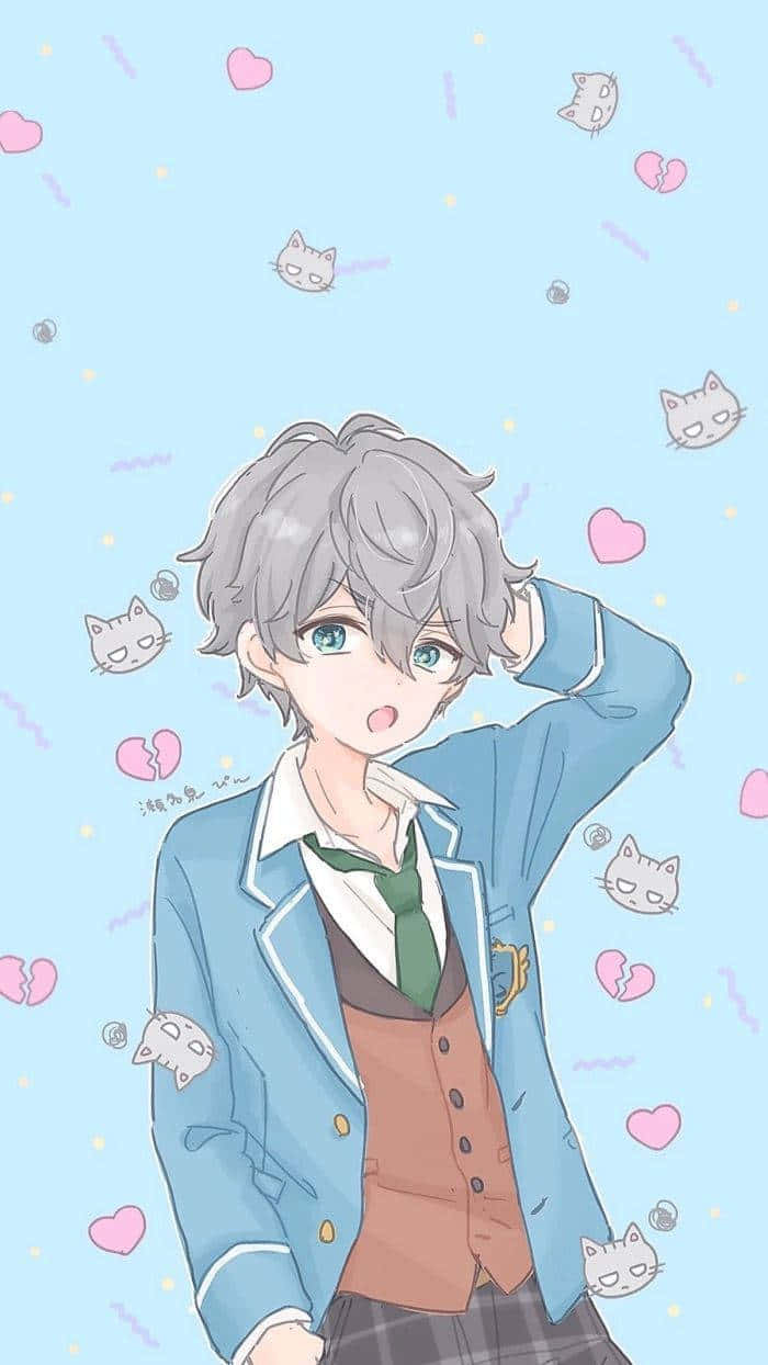 An Aesthetic Anime Guy Captivated By The Moon