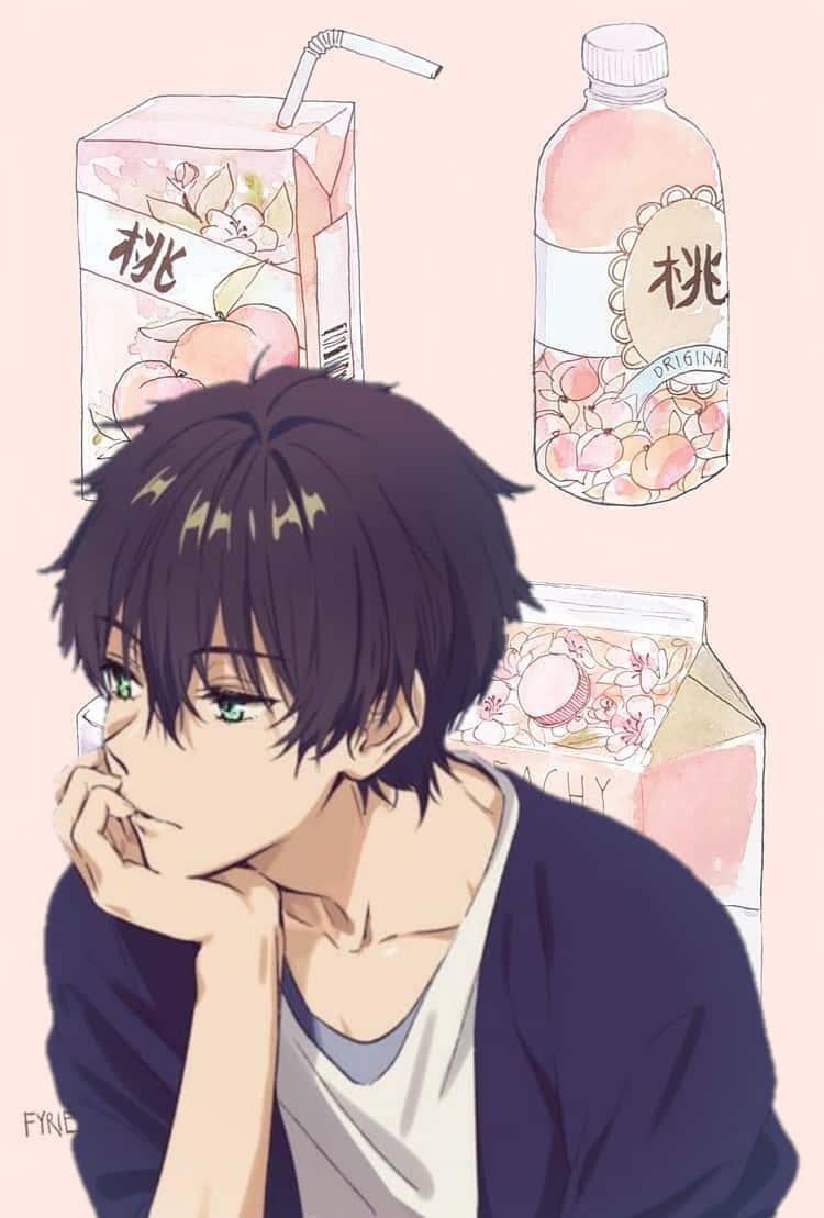 An Aesthetic Anime Guy Relaxing Background