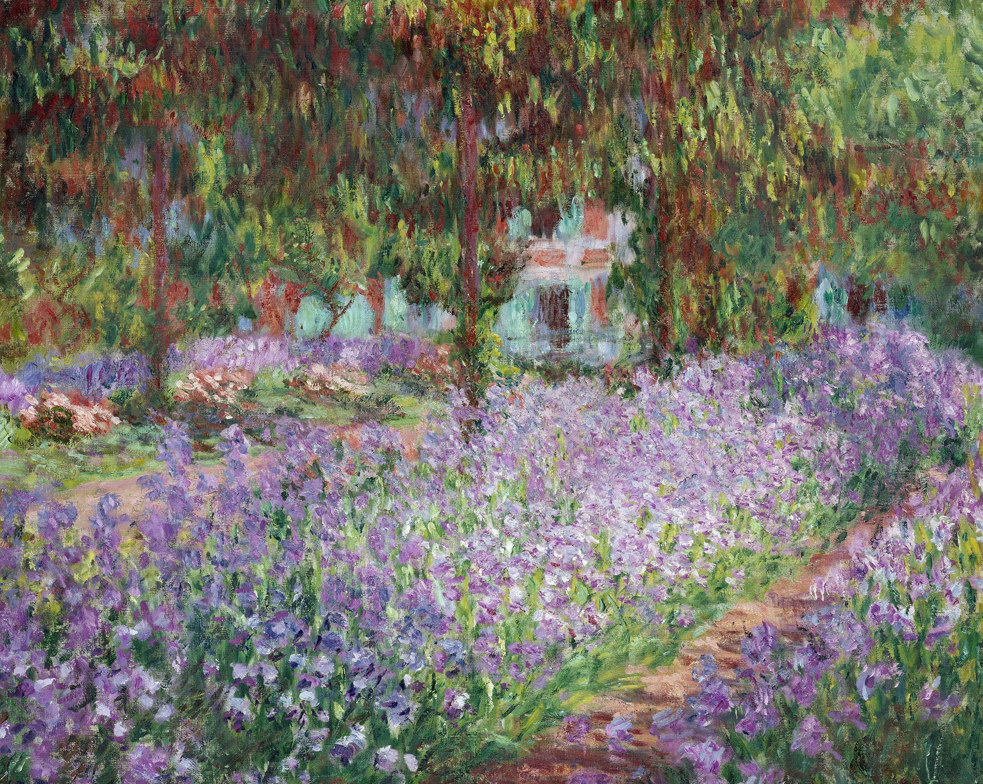 An Aesthetic Depiction Of The Artist's Garden - A Classic Impressionist Art Piece
