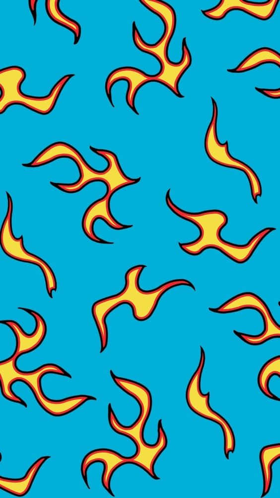 An Aesthetic Fire Blazing In The Night Background