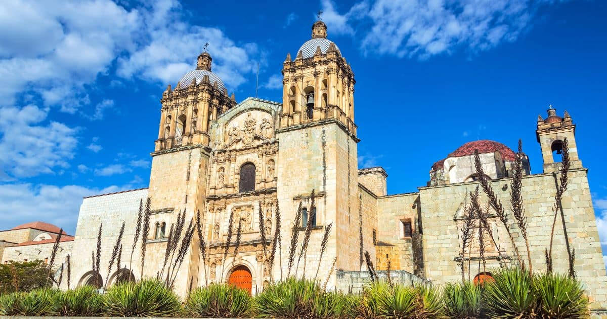 An Aesthetic Photo Of A Cathedral In Oaxaca