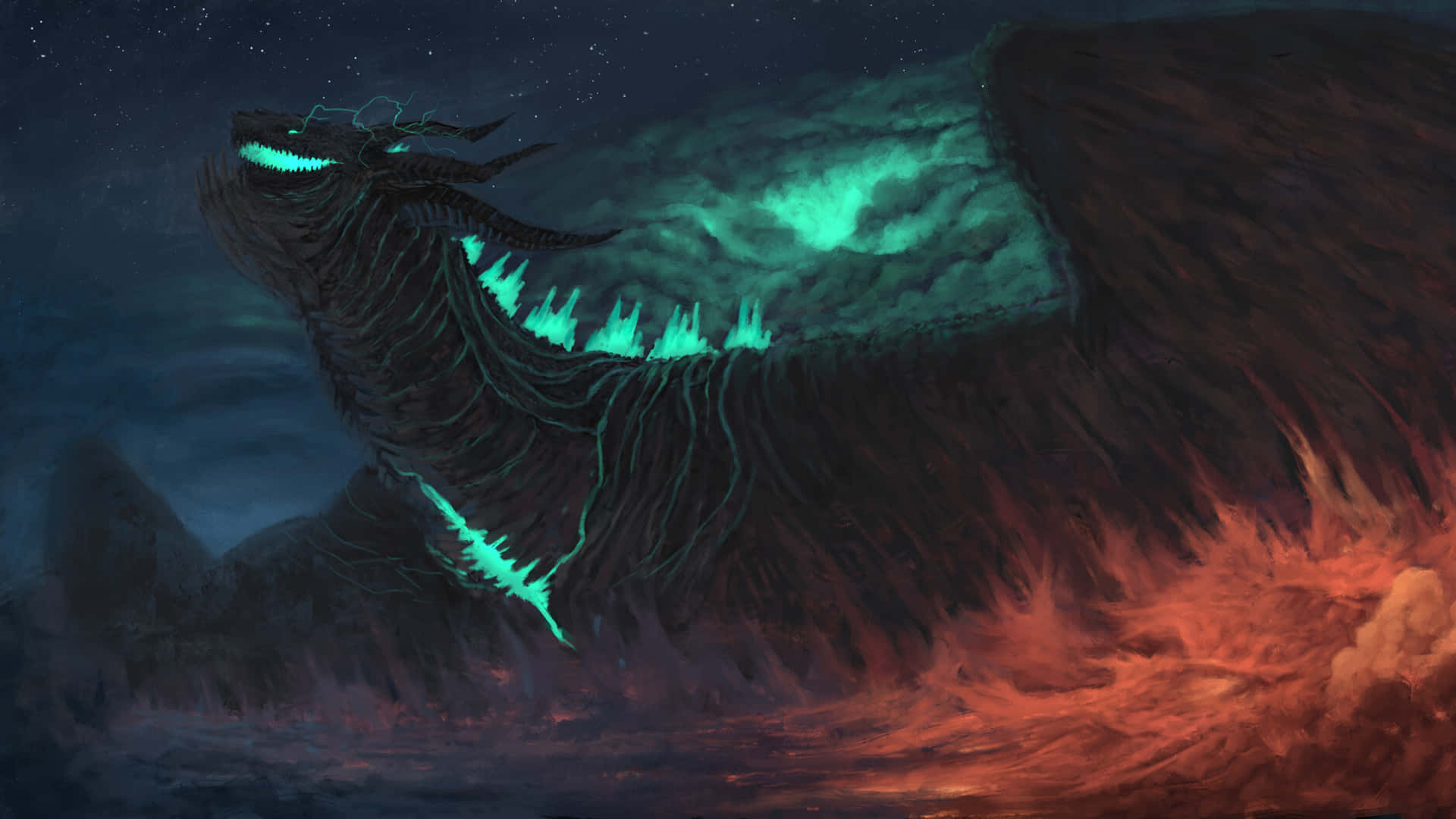 An Amazing, Awesome Dragon Making Its Presence Known. Background