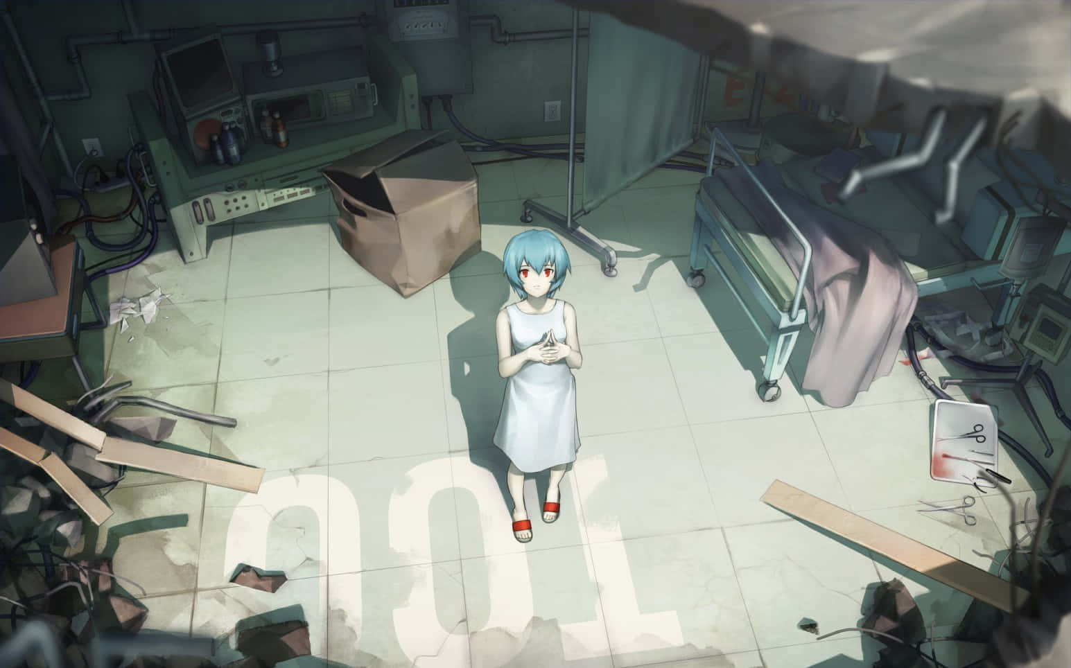 An Angel Approaches In The Evangelion Manga Background