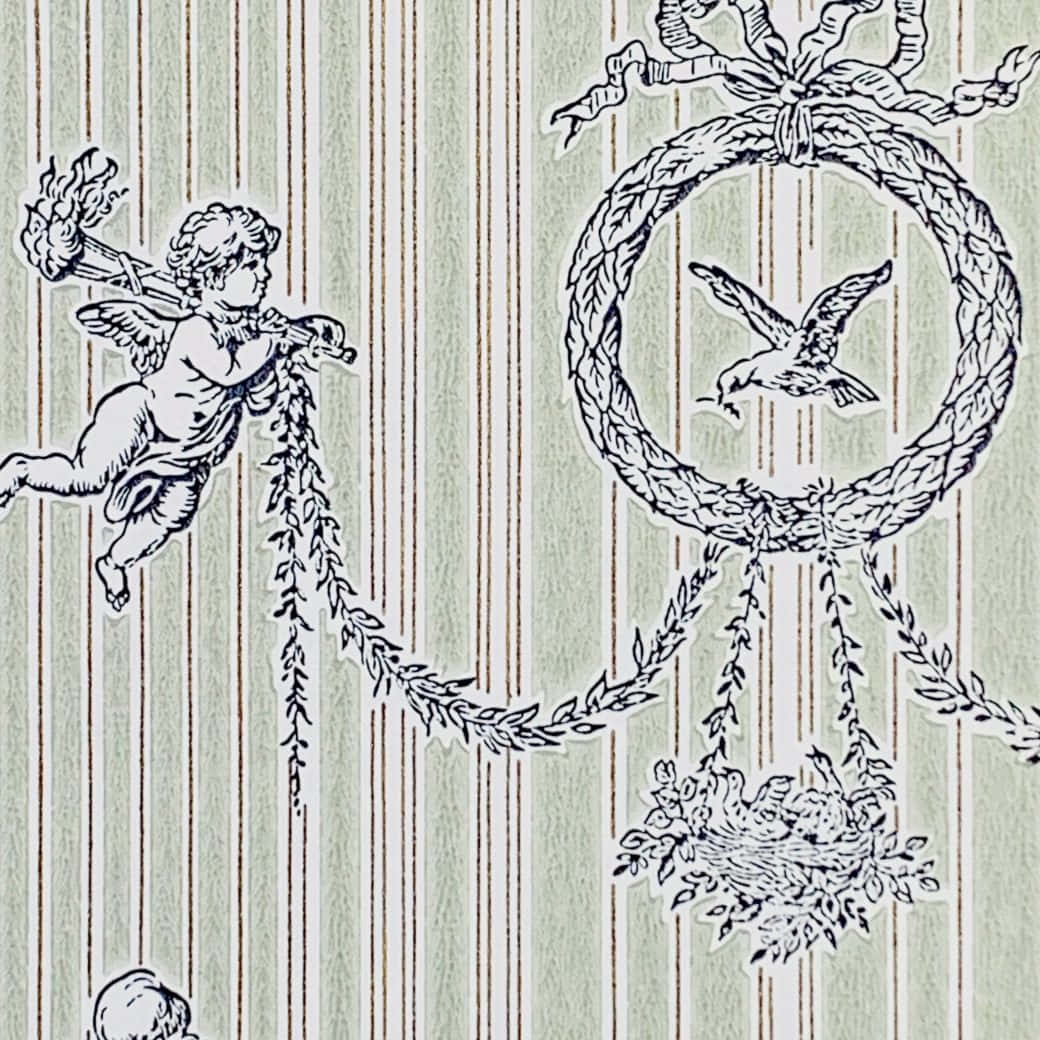 An Angelic Gaze - Vintage Angel Background