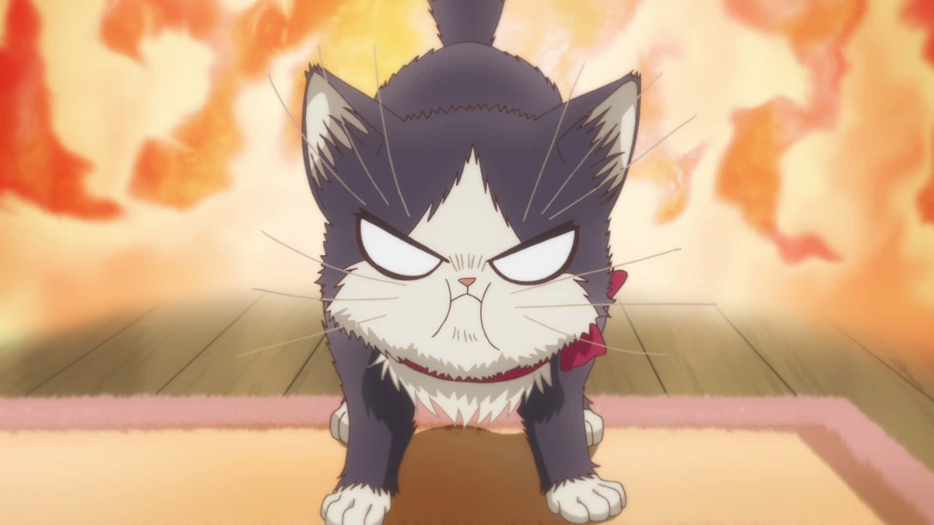 An Animated Scene From 'my Roommate Is A Cat' Anime Series