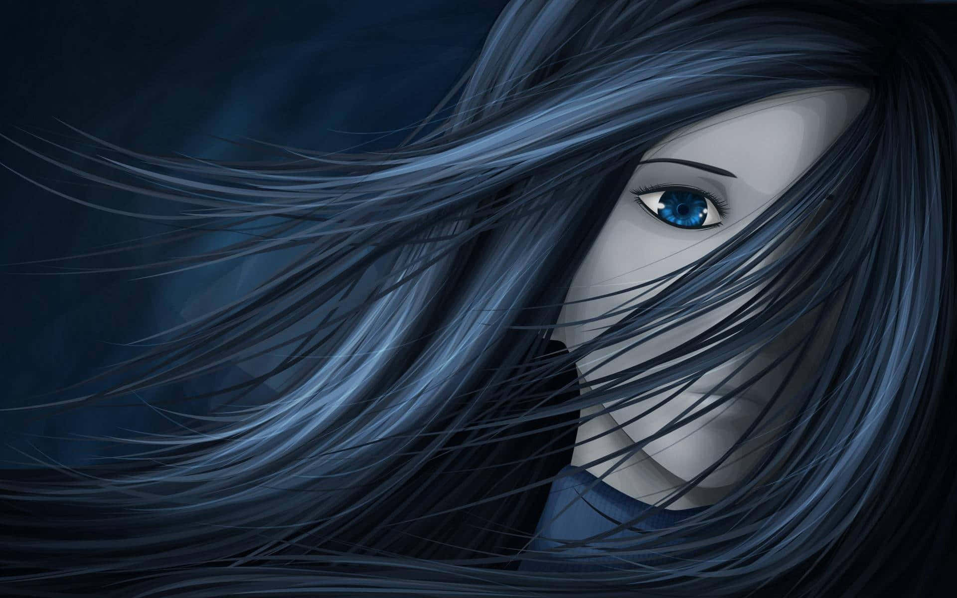 An Anime Drawing Of A Girl's Sadness And Beauty Background