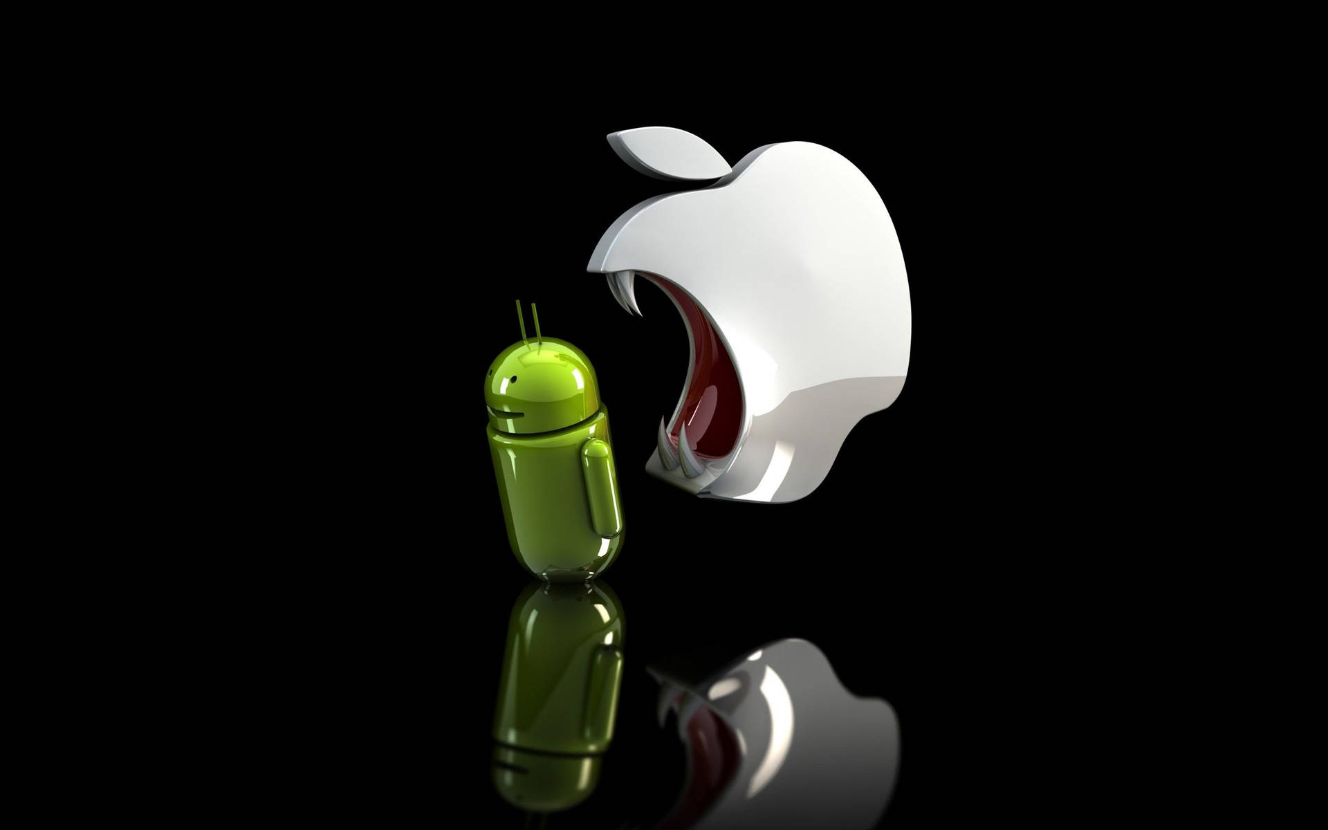 An Apple Logo And An Android Logo Background