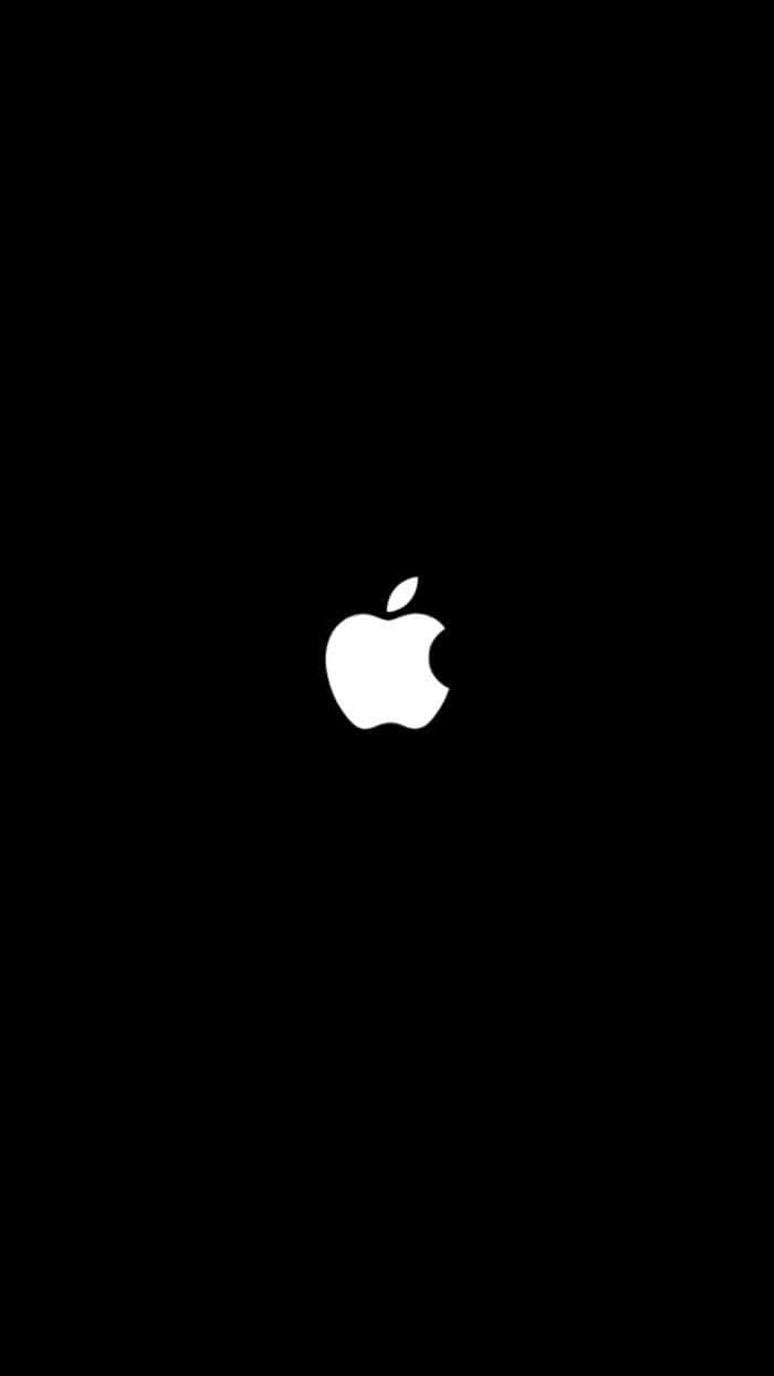 An Apple Logo Is Shown In A Black Background