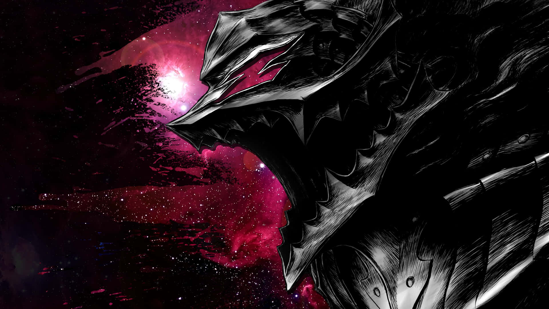 An Armored Warrior Standing In The Darkness. Background