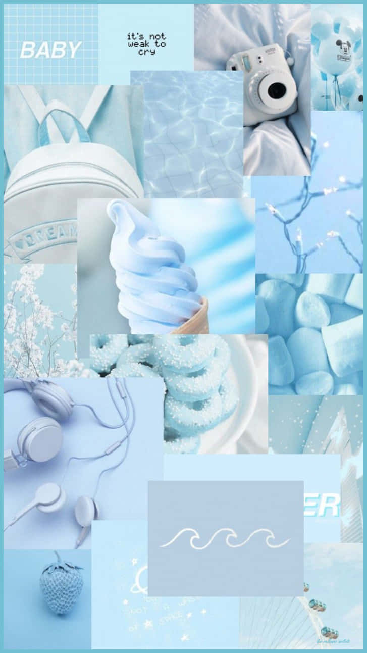 An Array Of Objects In An Ambient Blue Light Background