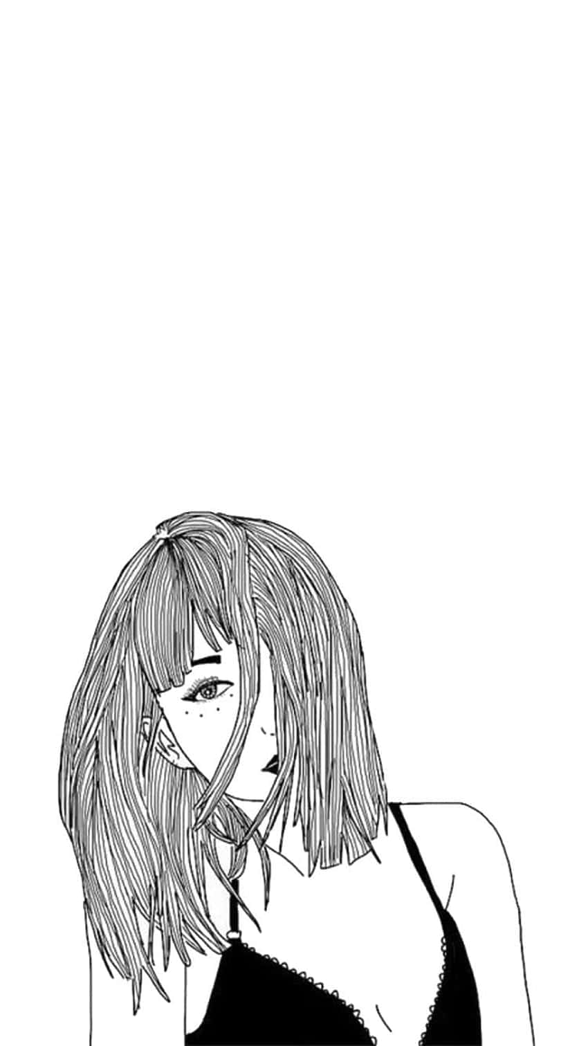 An Artist Studying Her Drawing Intently Background