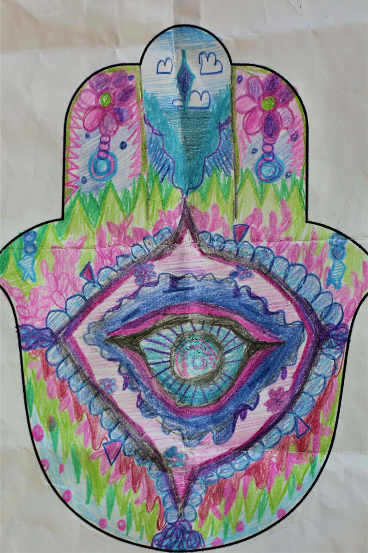 An Artistic Depiction Of Hamsa, The Symbolic Hand Of Fatima. Background