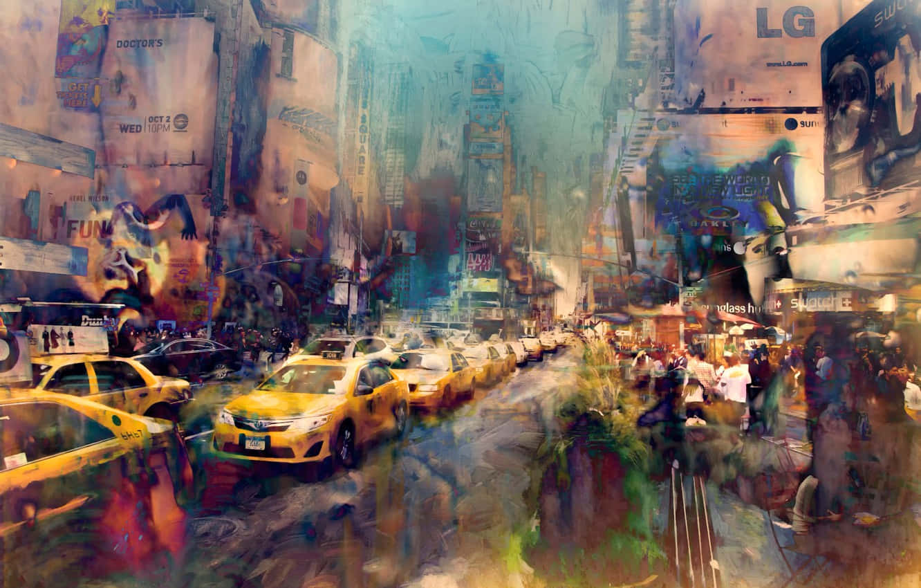 An Artistic View Of New York City Background