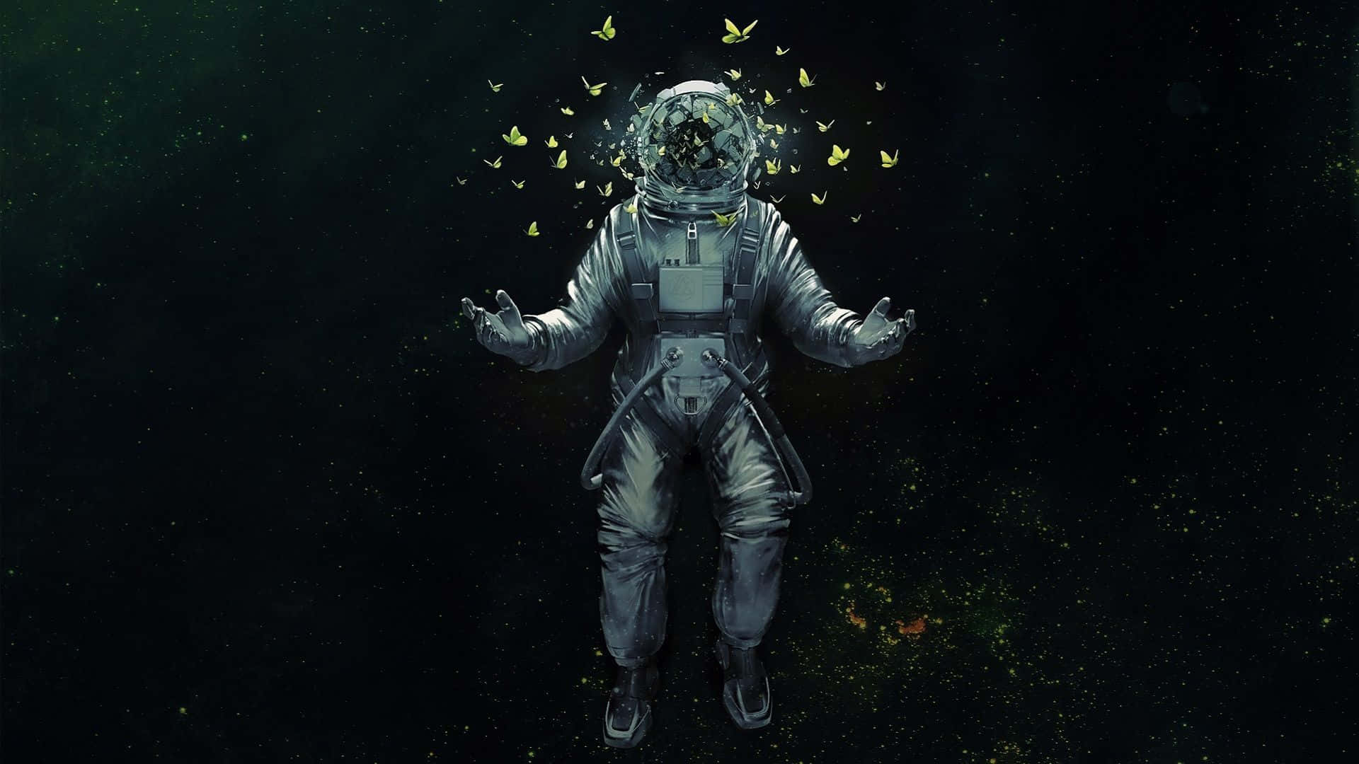 An Astronaut Admires The Beauty Of Space Background