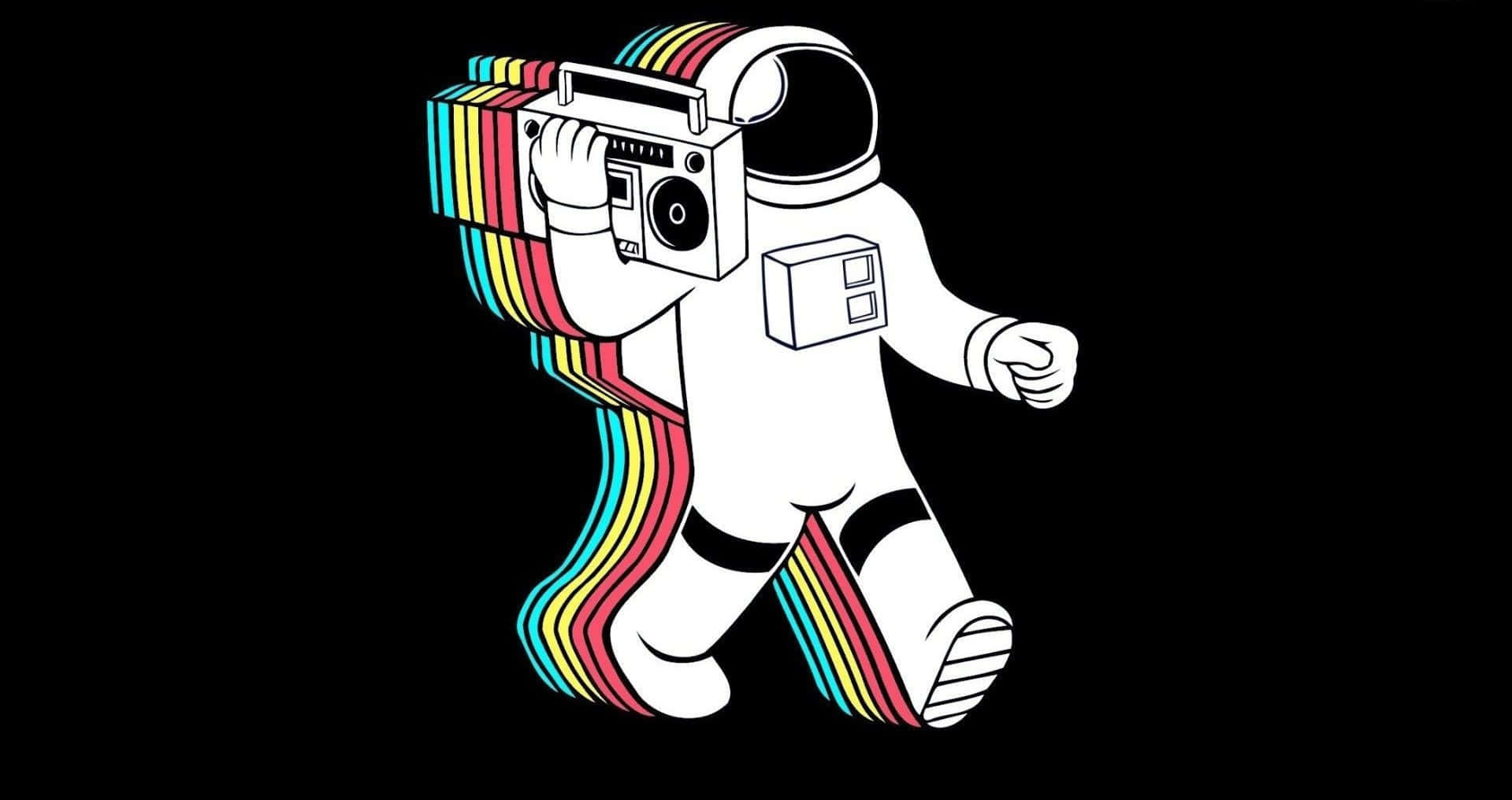 An Astronaut Begins His Mission In The Great Unknown Of Outer Space Background