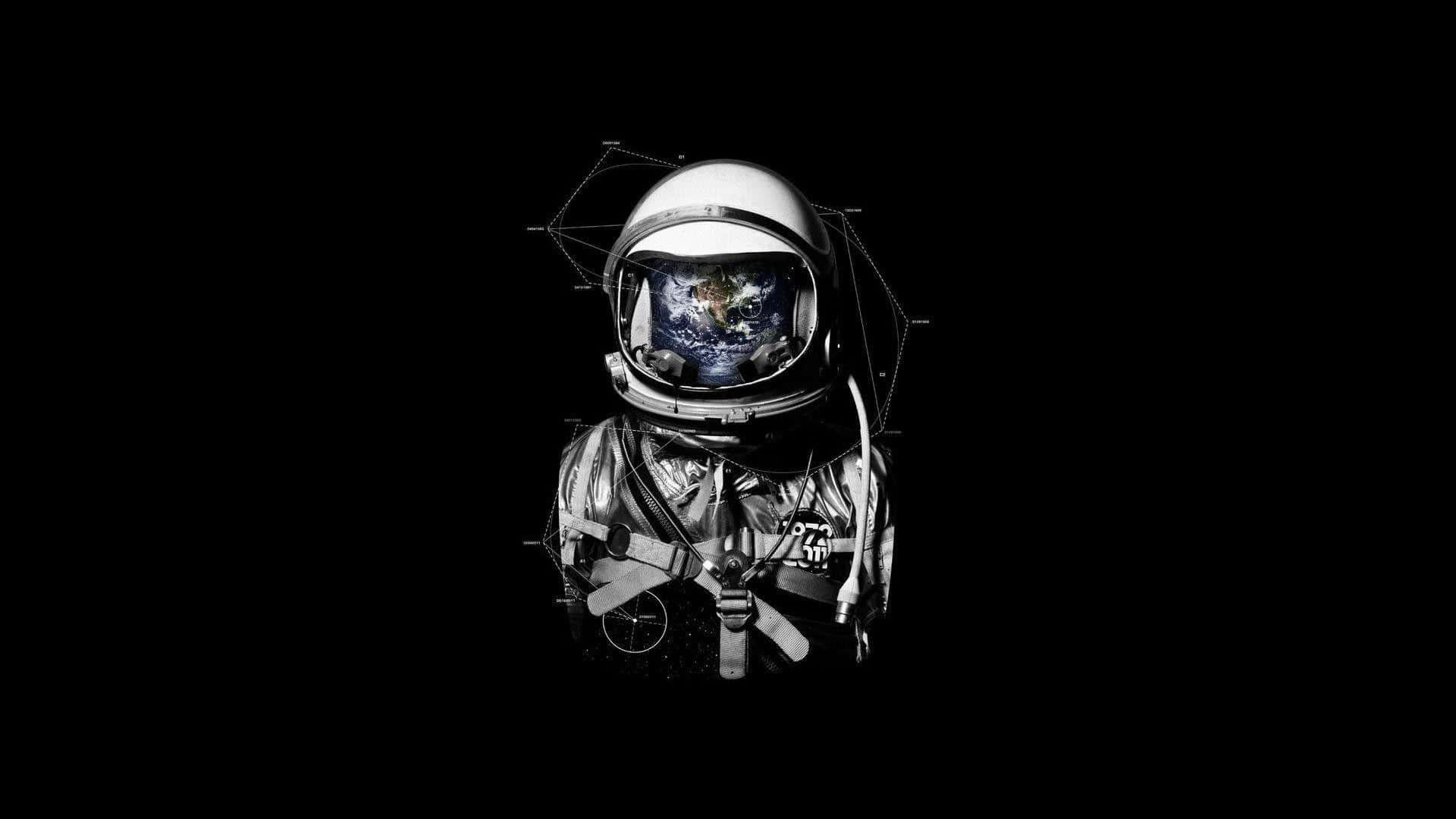 An Astronaut Exploring The Universe Background