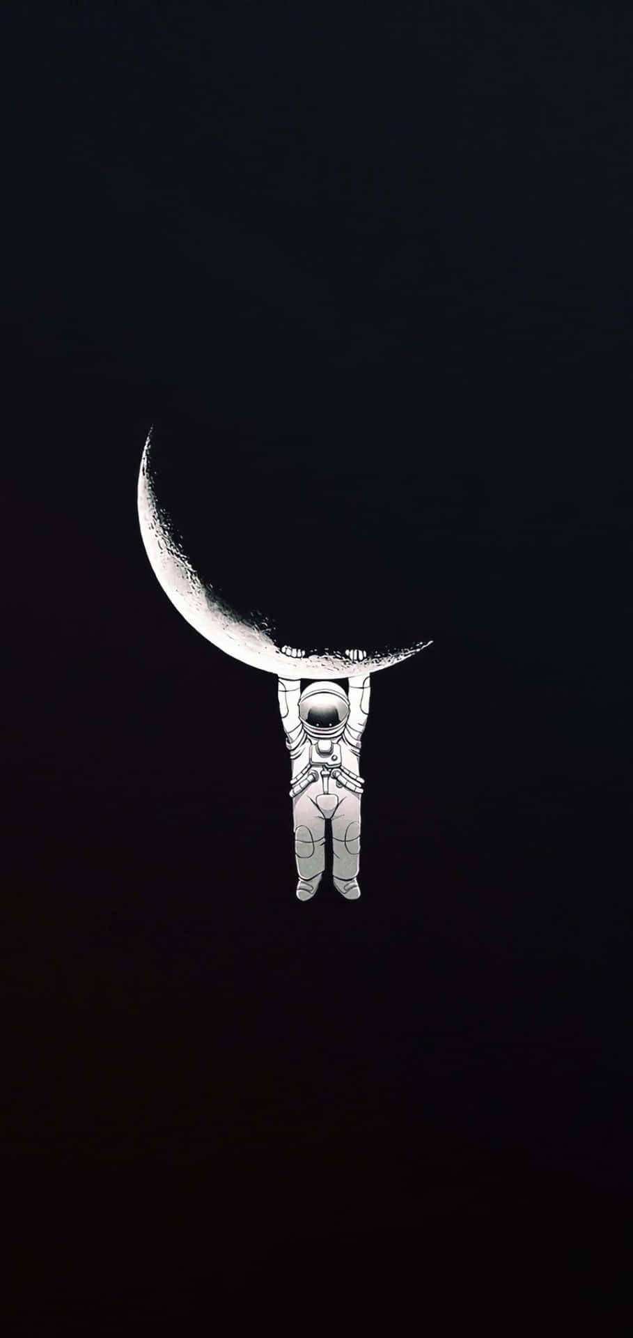 An Astronaut Is Holding A Moon In His Hands Background