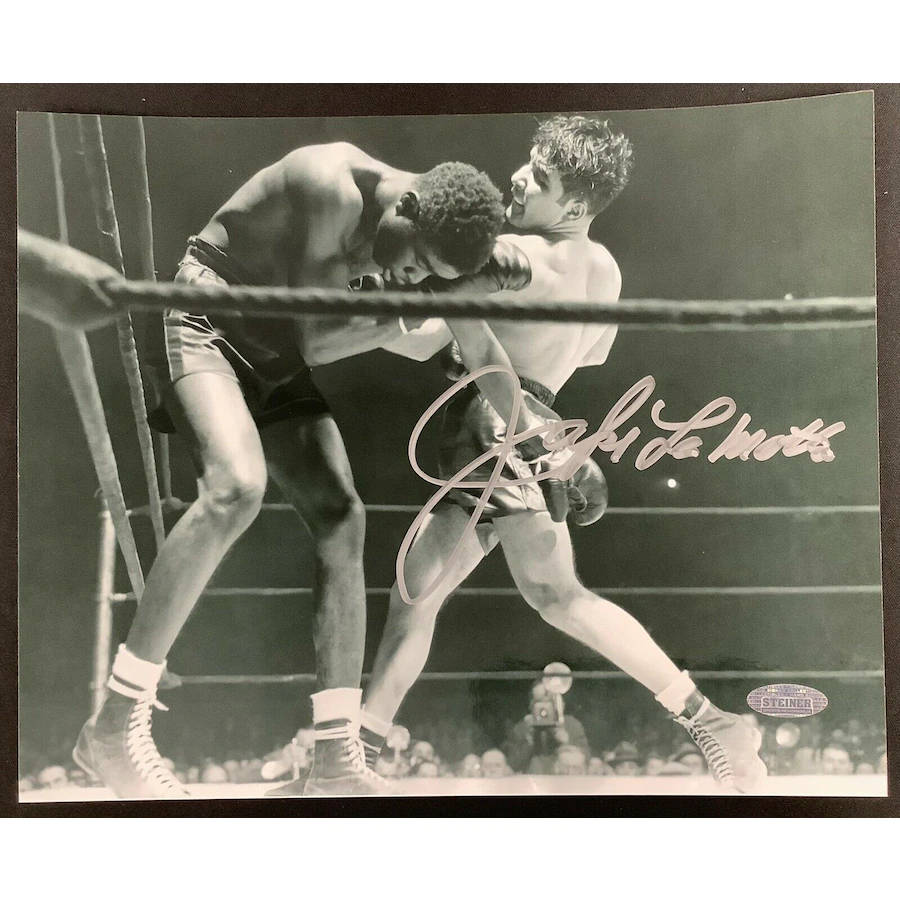 An Autographed Jake Lamotta Photo Background