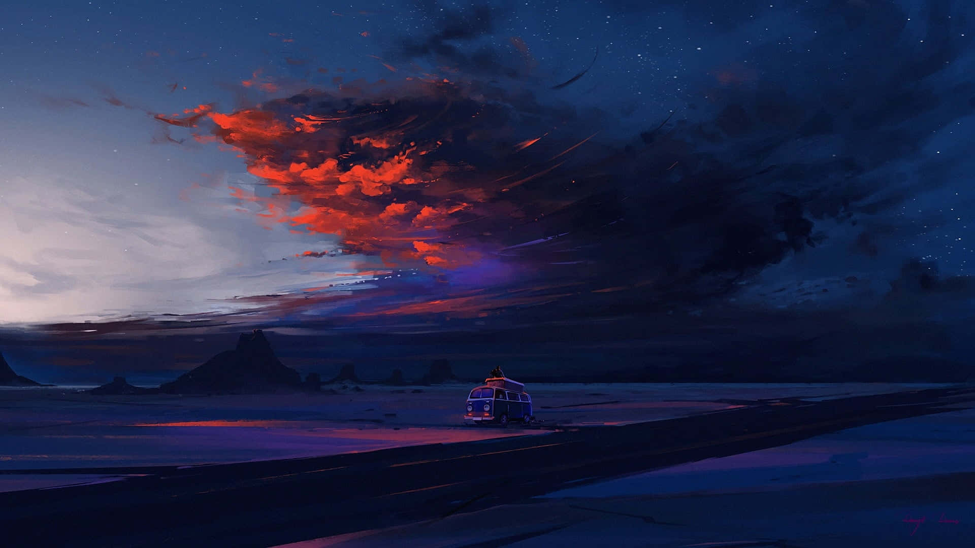 An Awe-inspiring Mountain Sunset In The Evening Creates An Incredible Scene Of Natural Beauty. Background