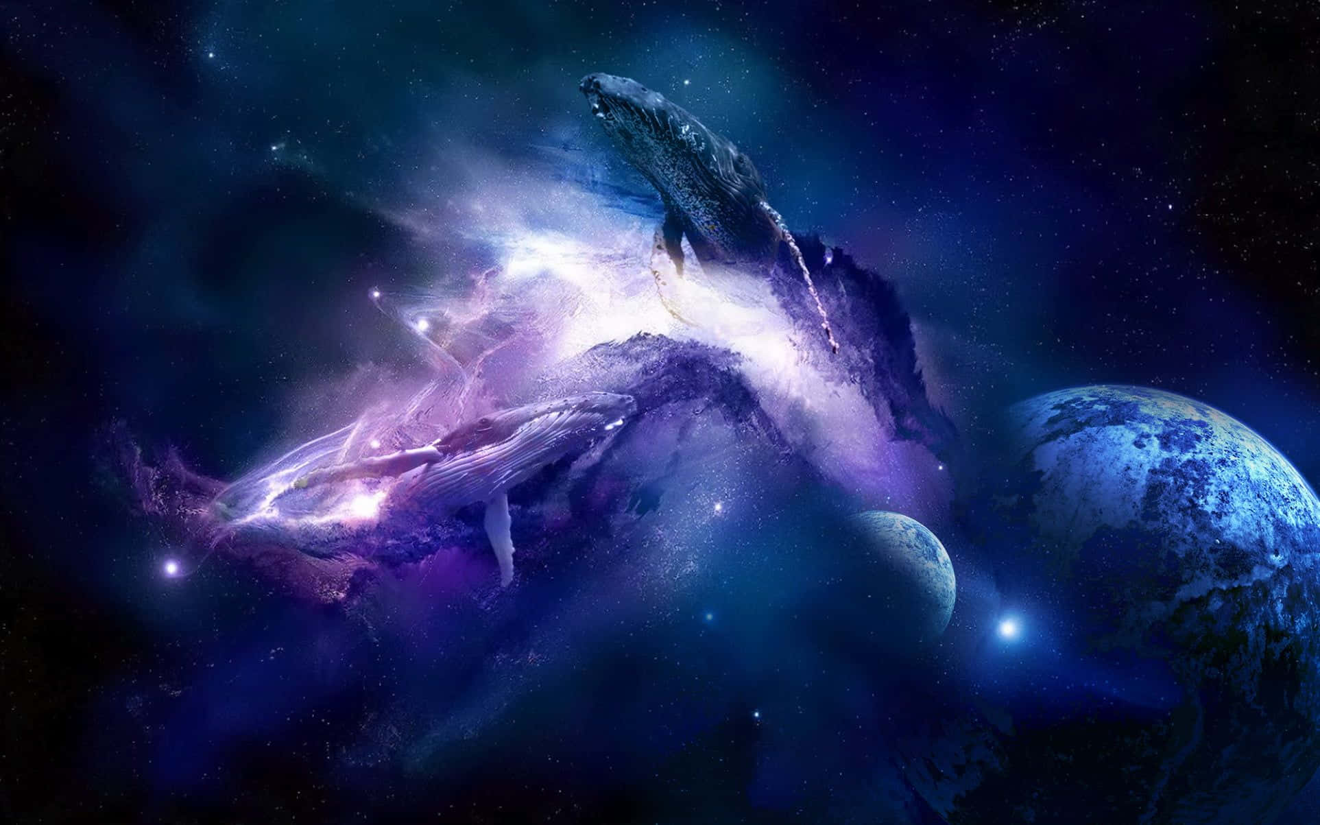 An Awe-inspiring Picture Of A Distant Galaxy, Painted With A Heavenly Aura Of Stars, Planets And Entire Galaxies. Background