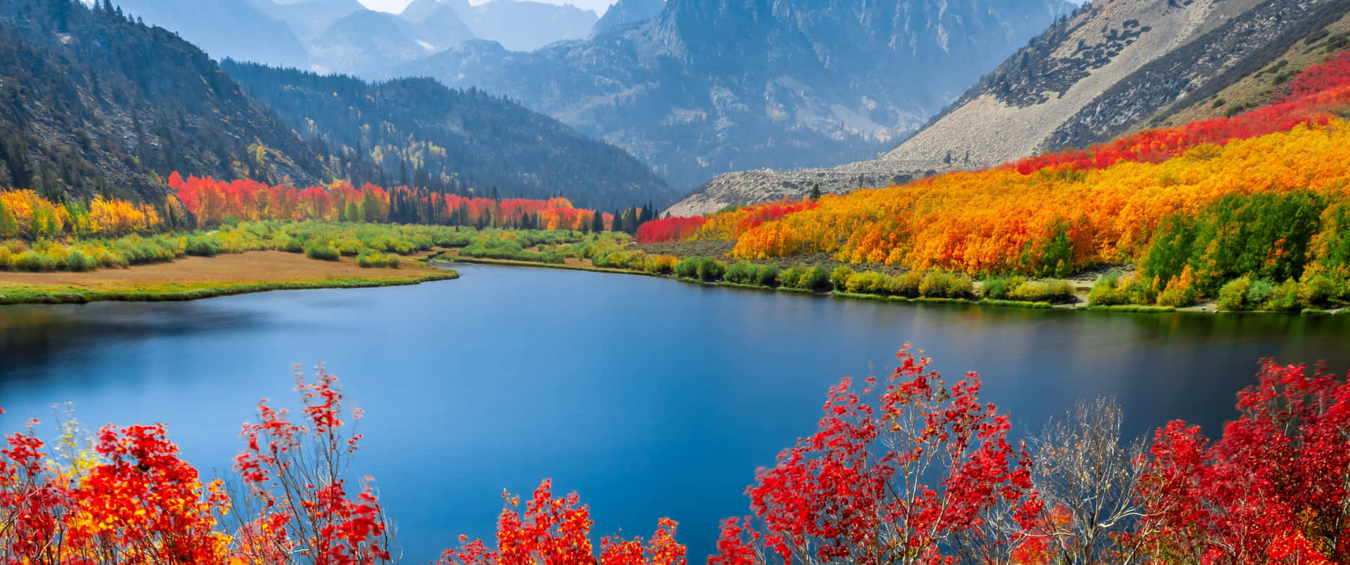 An Awe-inspiring View Of Fall Mountain. Background