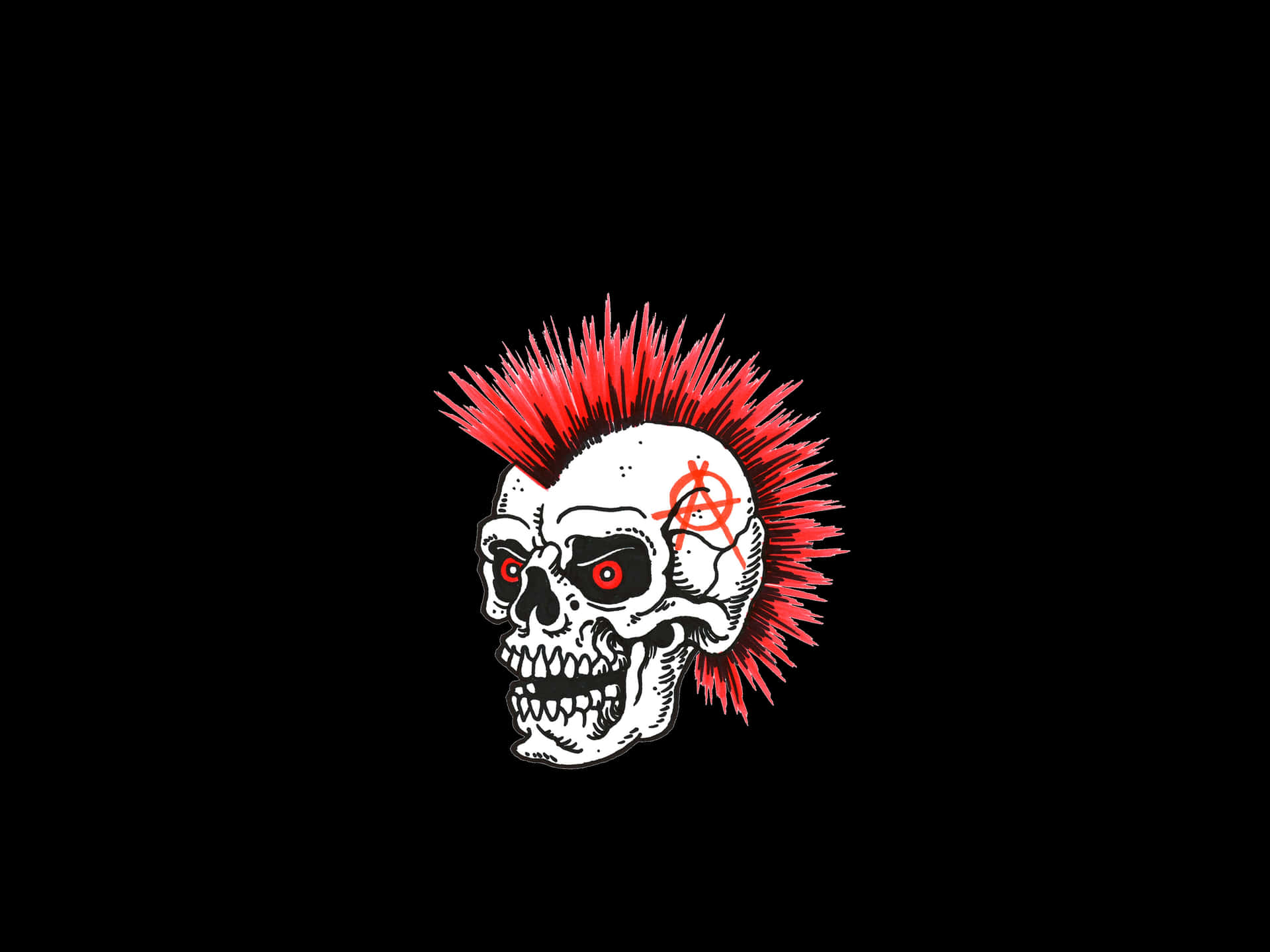 An Awesome Skull With Glowing Red Eyes Background