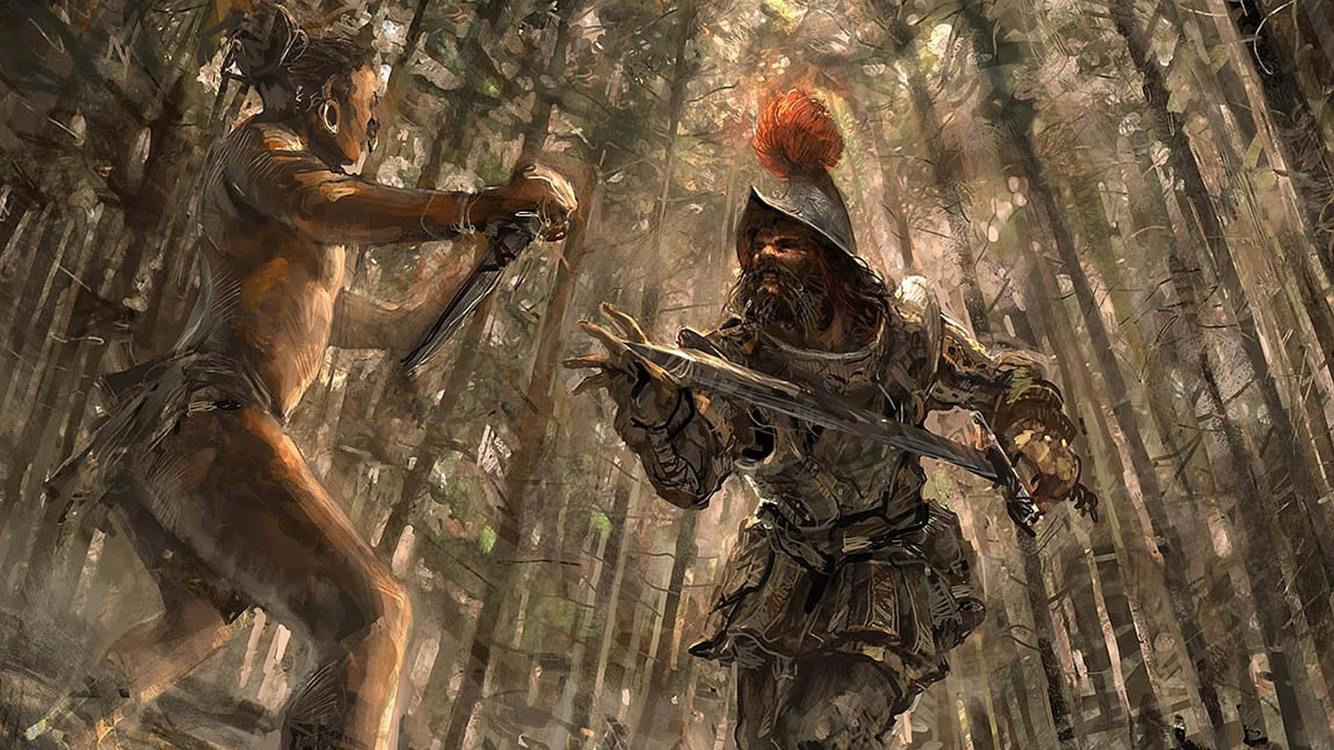 An Aztec Warrior Doing Battle Background