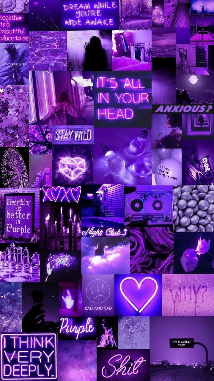 An Eclectic Mix Of Colors In A Dynamic Purple Collage