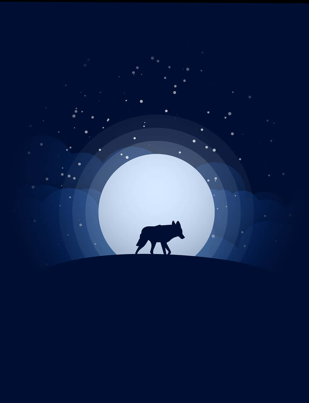 An Eerie Wolf Moon In The Night Sky Background