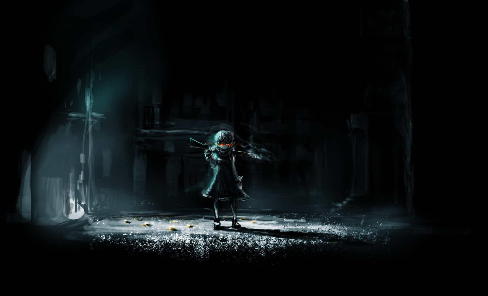 An Eerie Yet Breathtakingly Beautiful Depiction Of An Anime Character Background