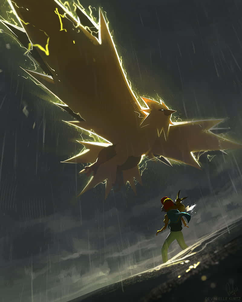 An Electrifying Encounter With Zapdos Background