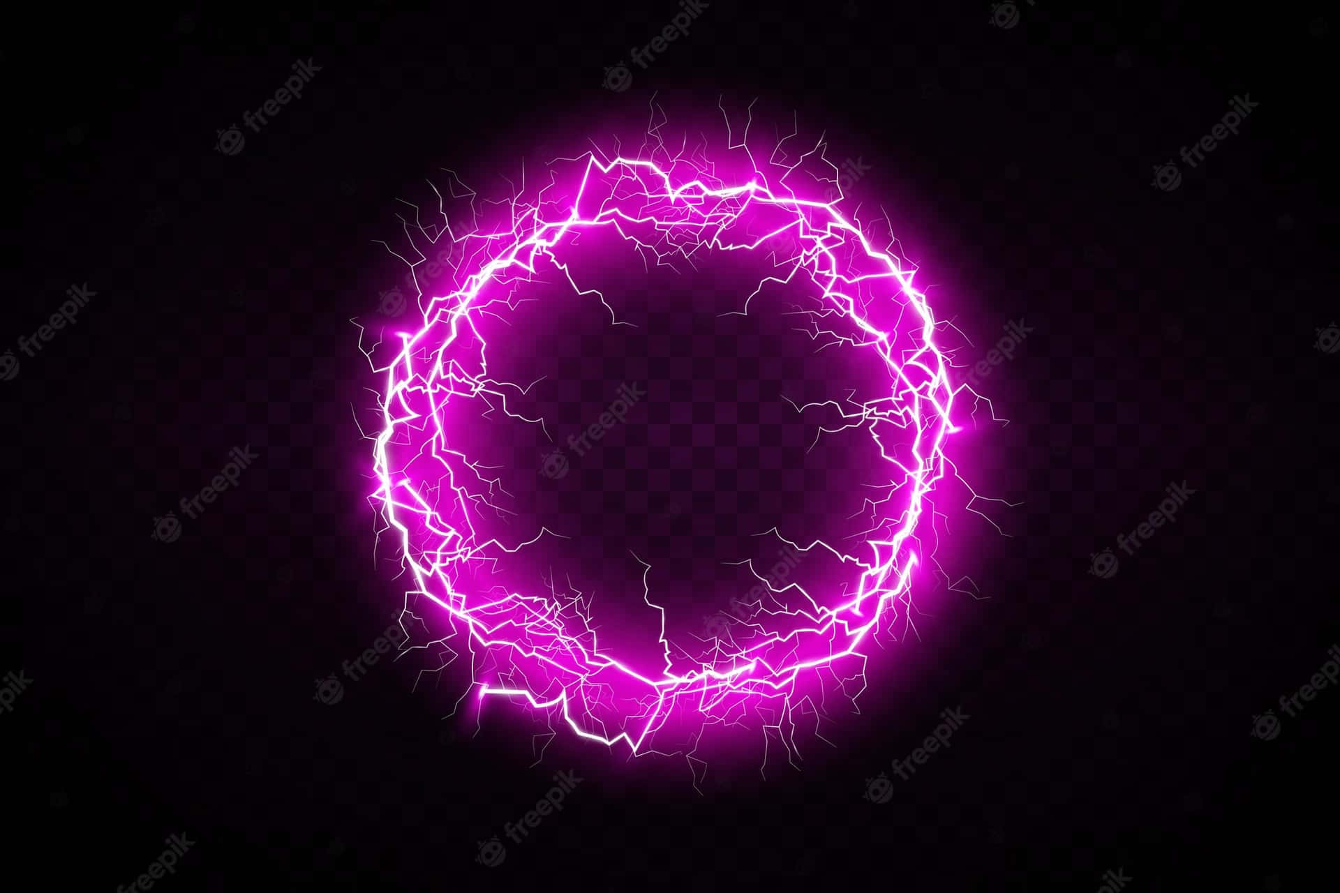 An Electrifying Purple Lightning Strikes Against A Beautiful Night Sky Background