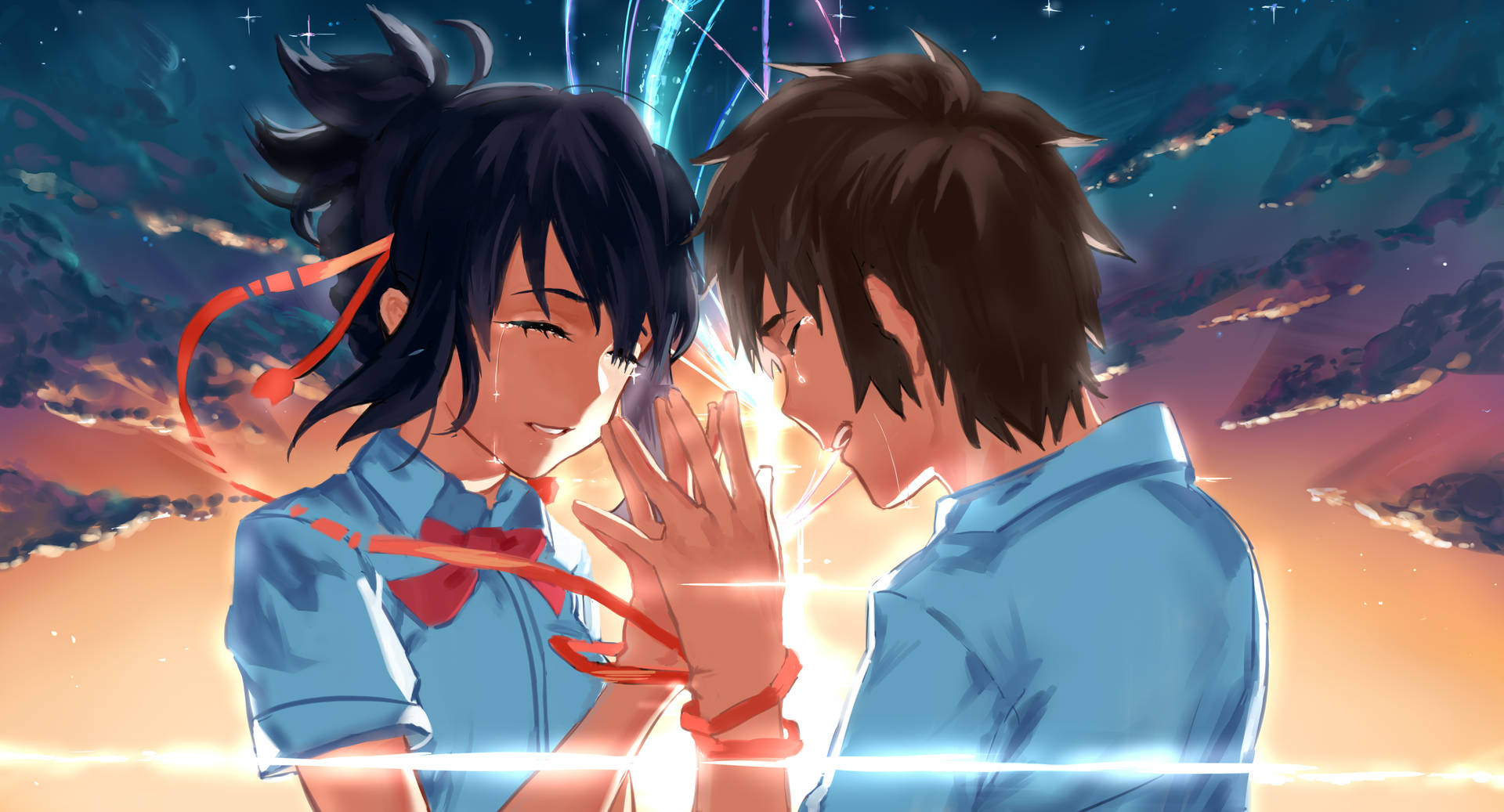 An Emotional Moment Between Taki & Mitsuha In 'your Name' 4k