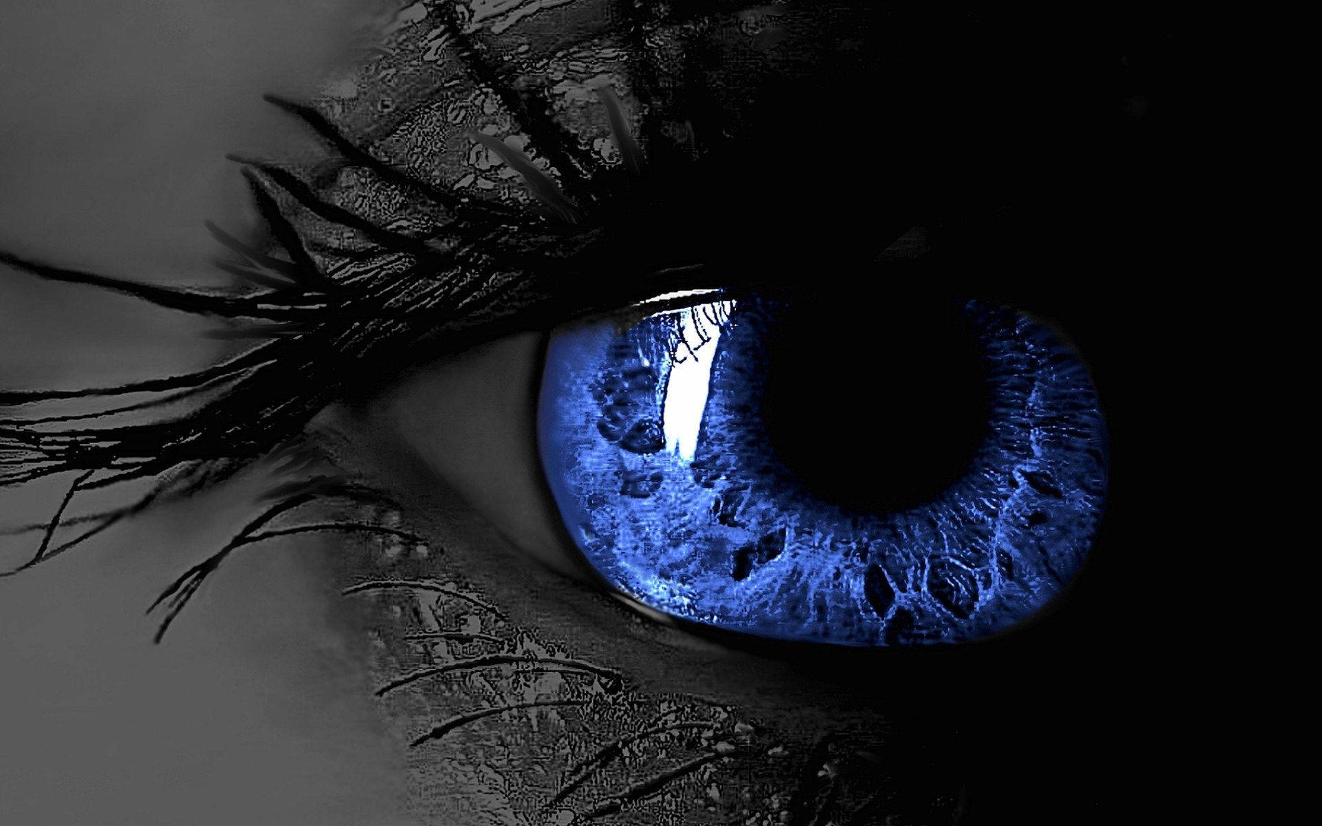 An Enchanting Blue Eye With Long Feminine Lashes Background