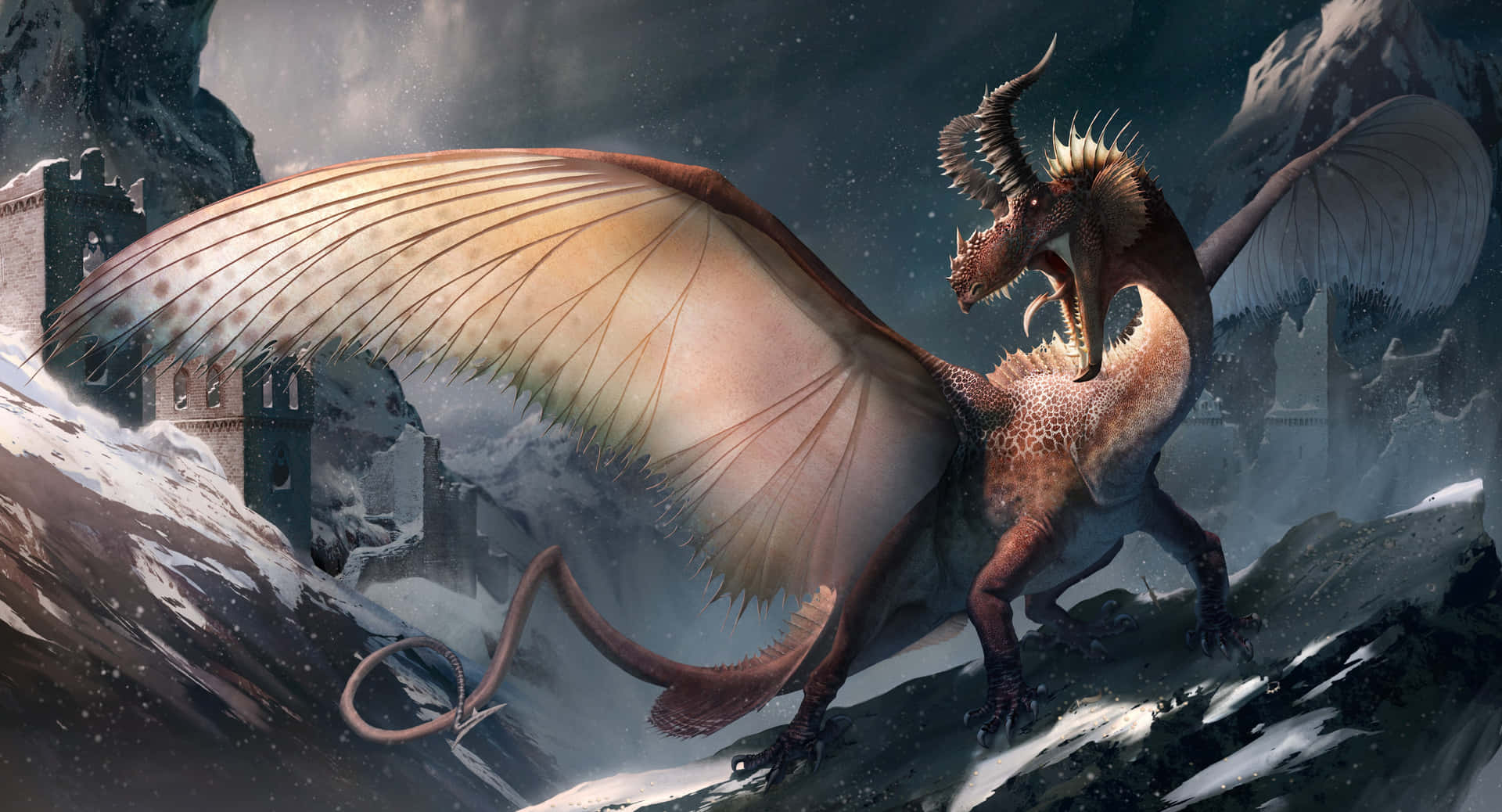 An Enchanting Mythical Dragon Breathing Fire