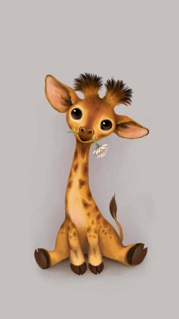 An Endearing Giraffe Seeking Attention Background