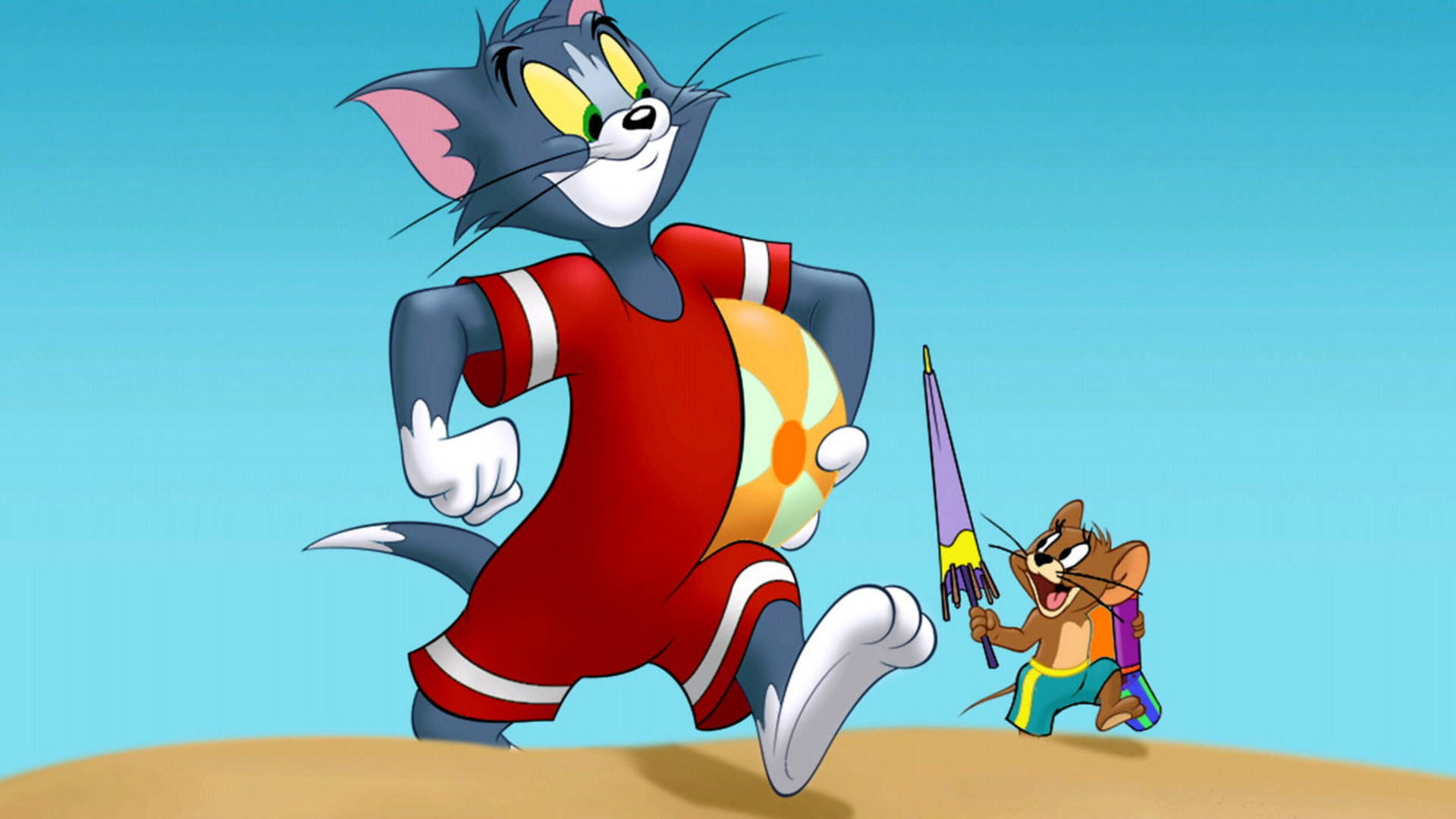 An Endearing Stand-off Between Tom And Jerry Background