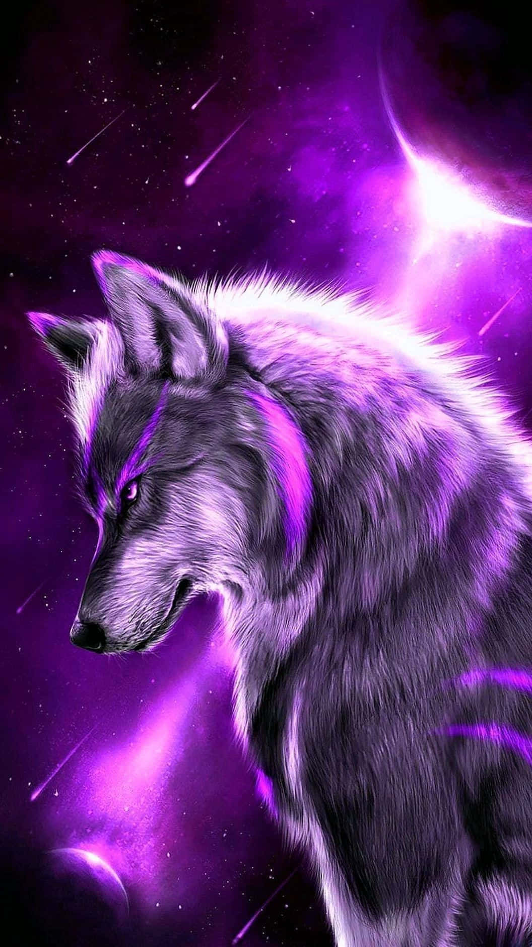 An Enigmatic And Dynamic Hyper-realistic Anime Wolf Art Background