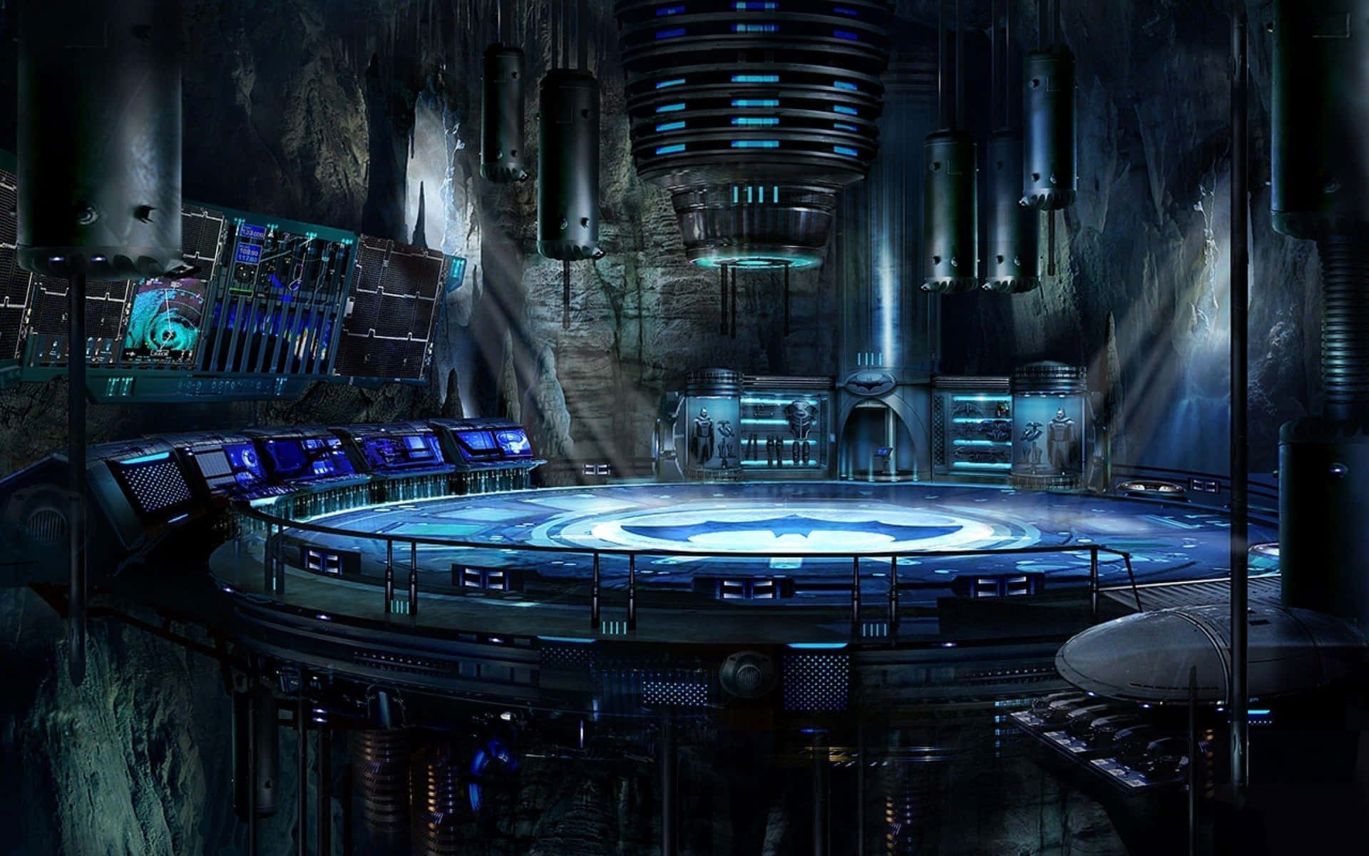 An Entrance To The Secret Batcave Background