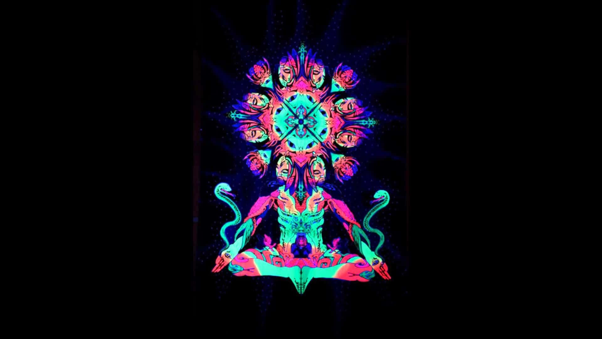 An Entrancing And Mysterious Dark Psychedelic Image Background