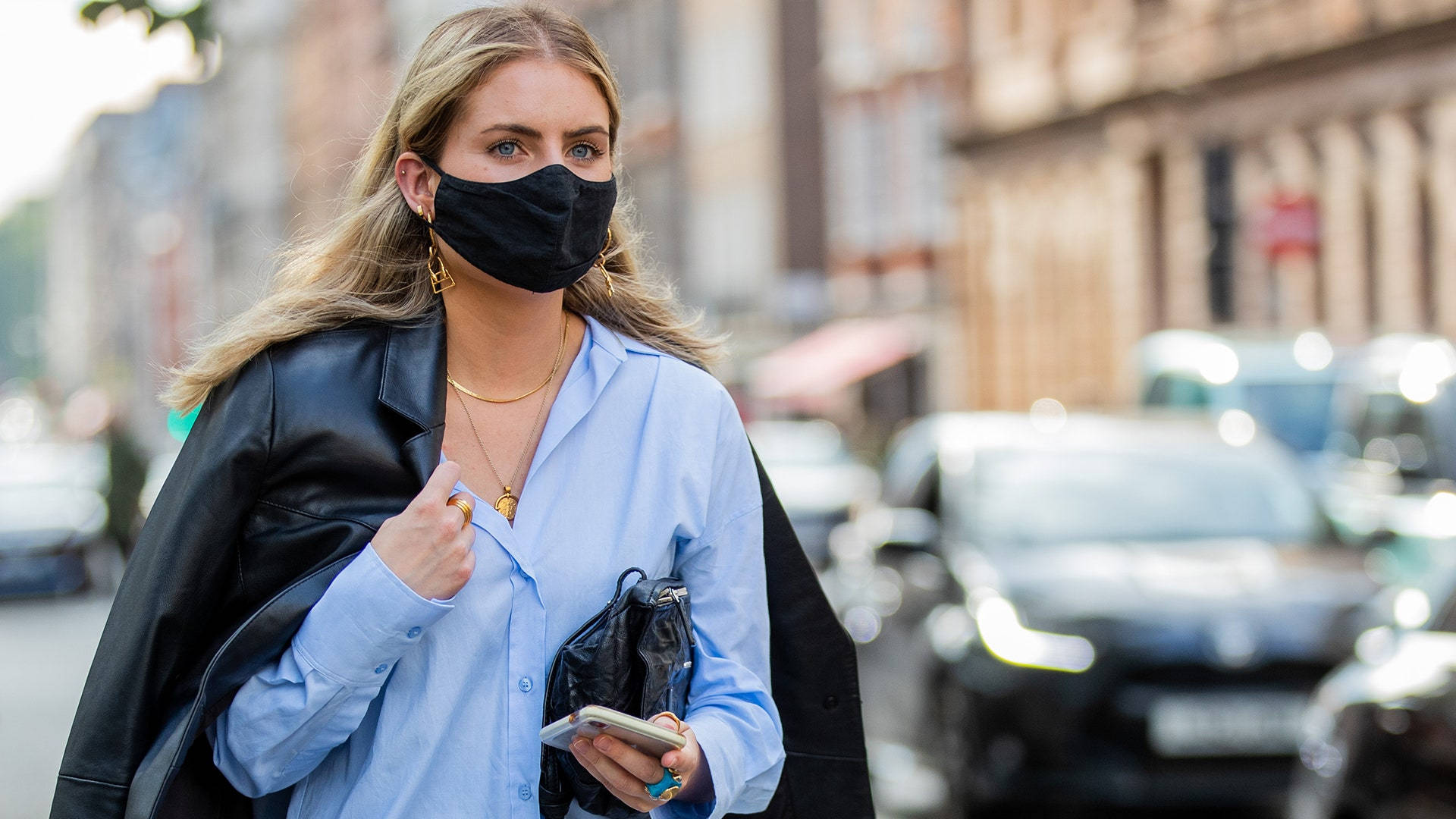 An Environmental Health Worker In Protective Gear During Coronavirus Outbreak Background