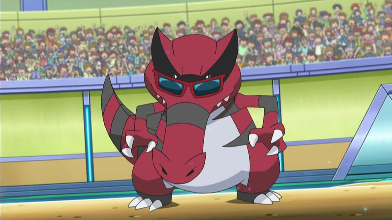 An Epic Battle Shot Of Krookodile Pokémon Background