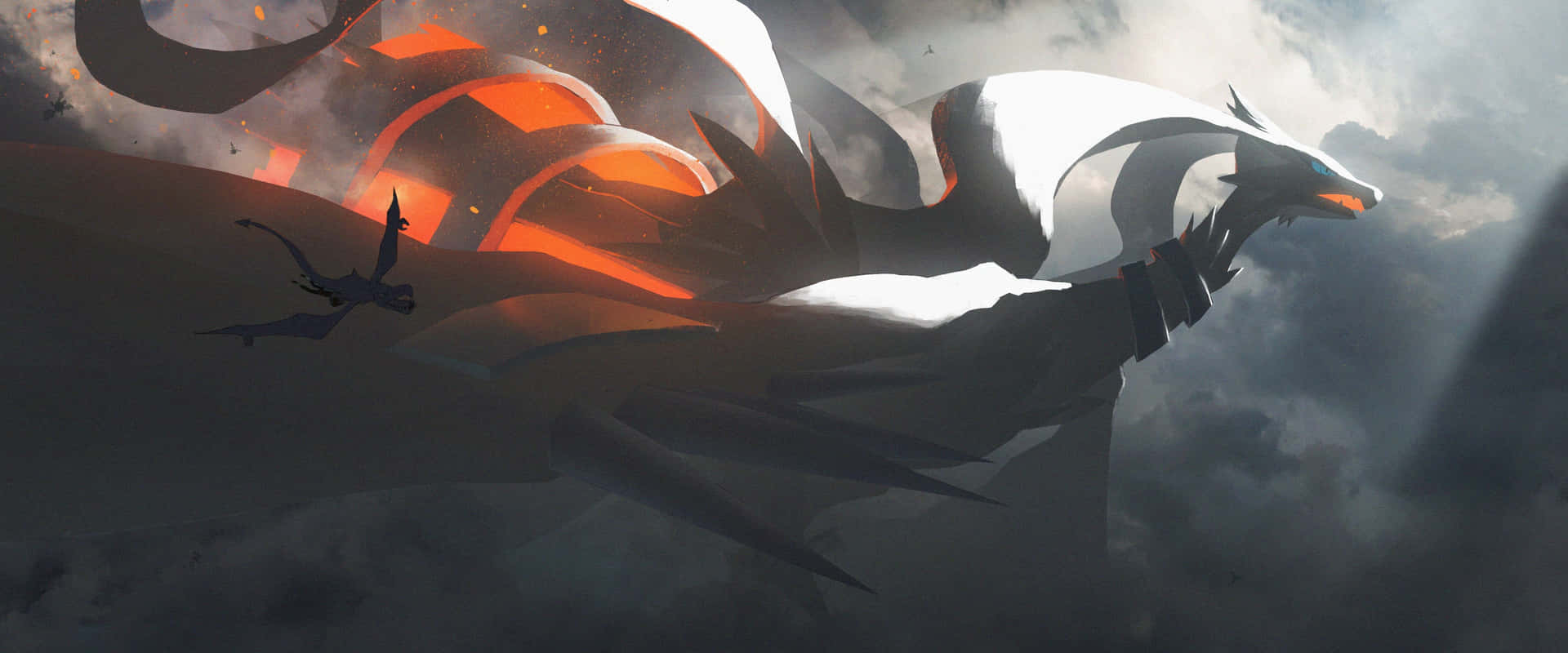 An Epic Clash: Aerodactyl Vs. Reshiram Background