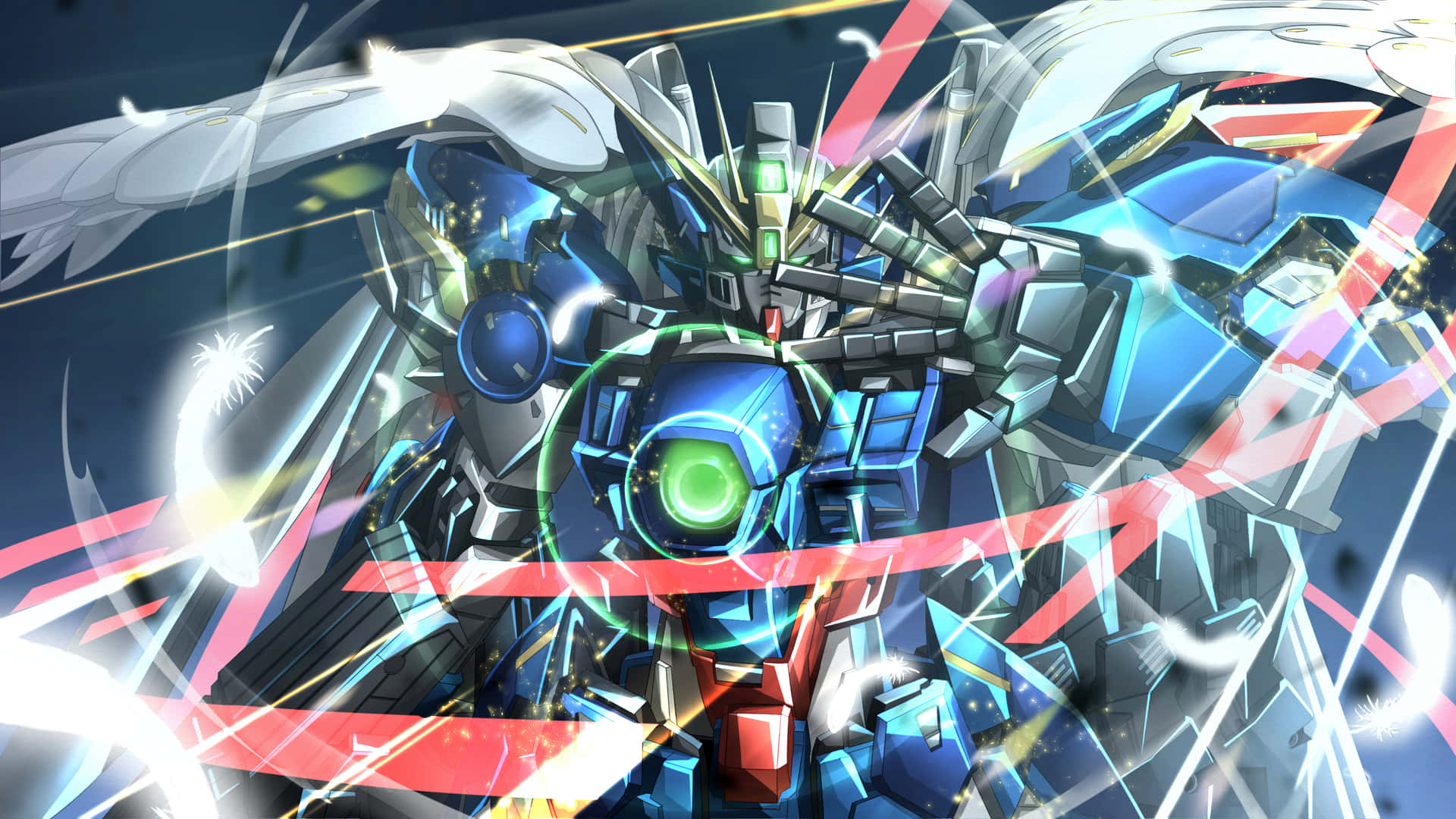 An Epic Space Battle Waged By Gundam Wing Pilots Background