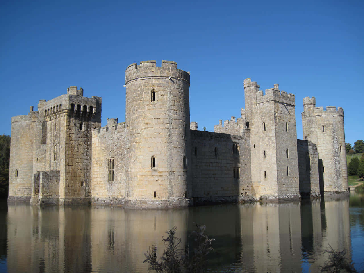 An Epic View Of The Majestic Bodiam Castle